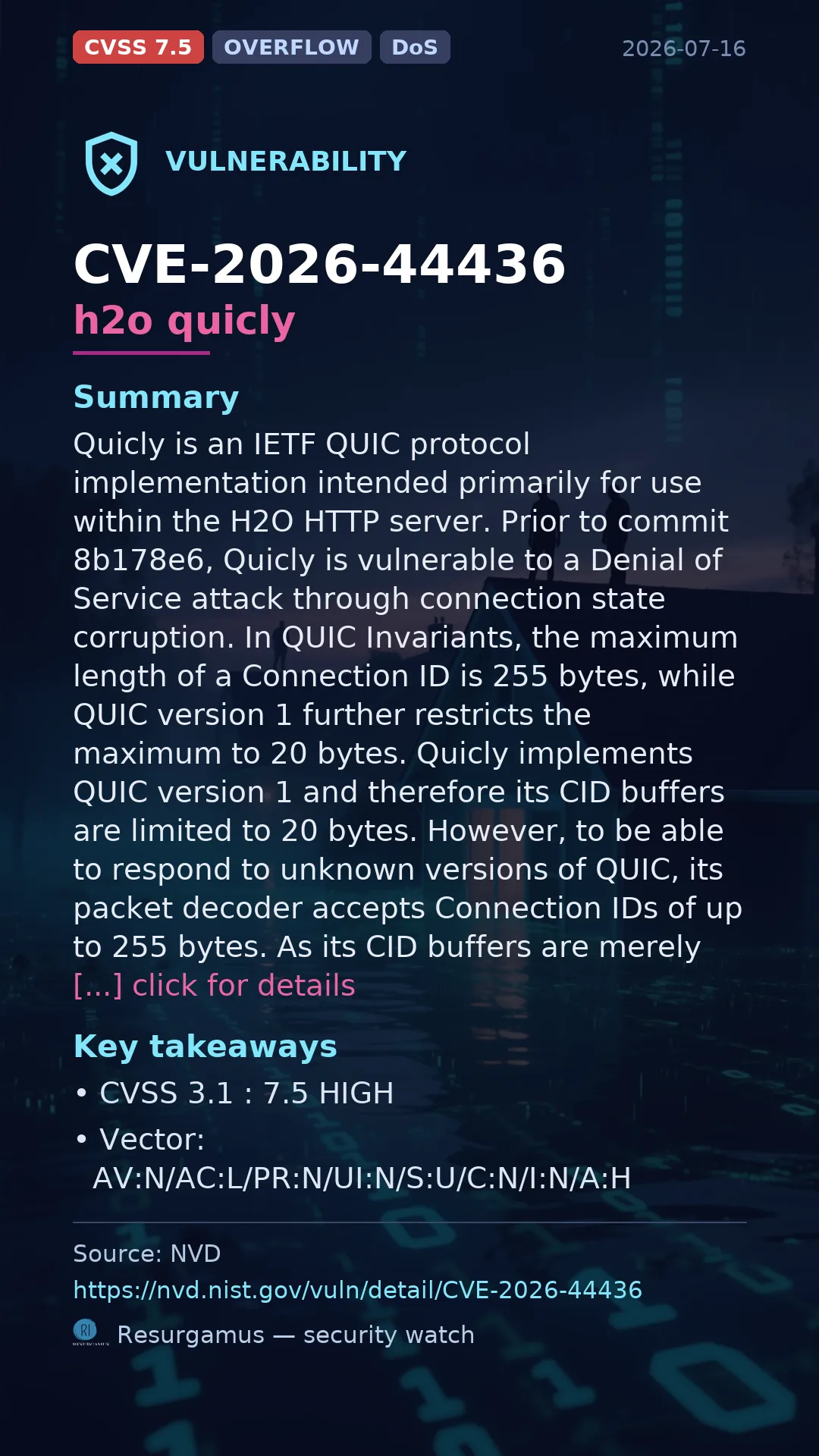 CVE-2026-44436 h2o quicly Vulnerability