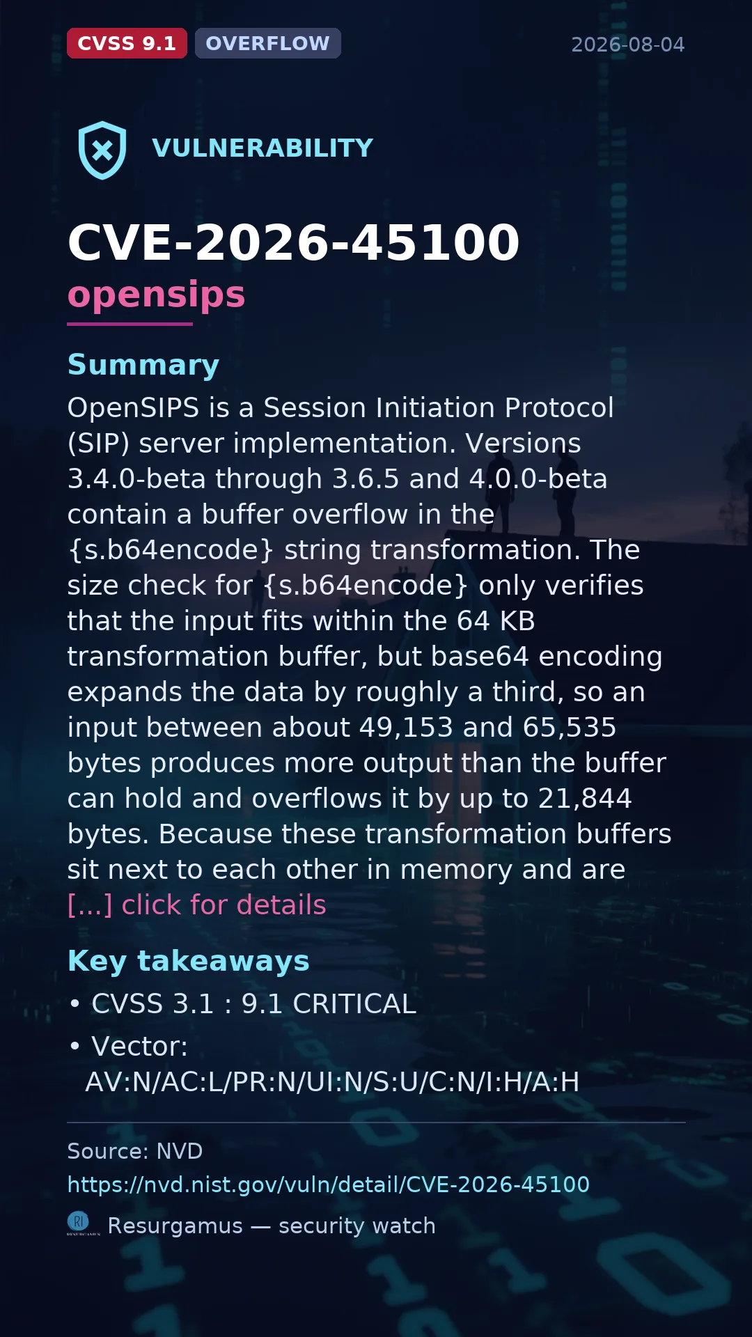 CVE-2026-45100 opensips Vulnerability