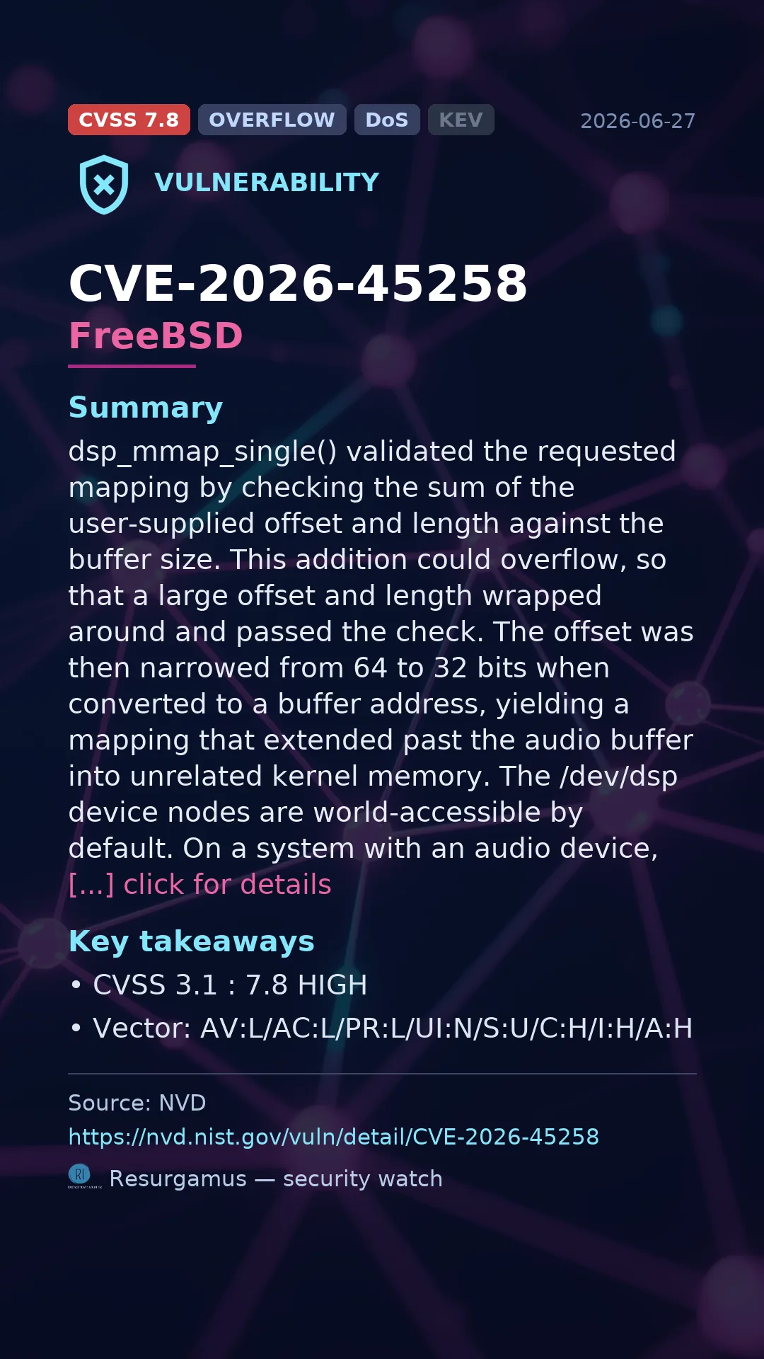 CVE-2026-45258 FreeBSD Vulnerability