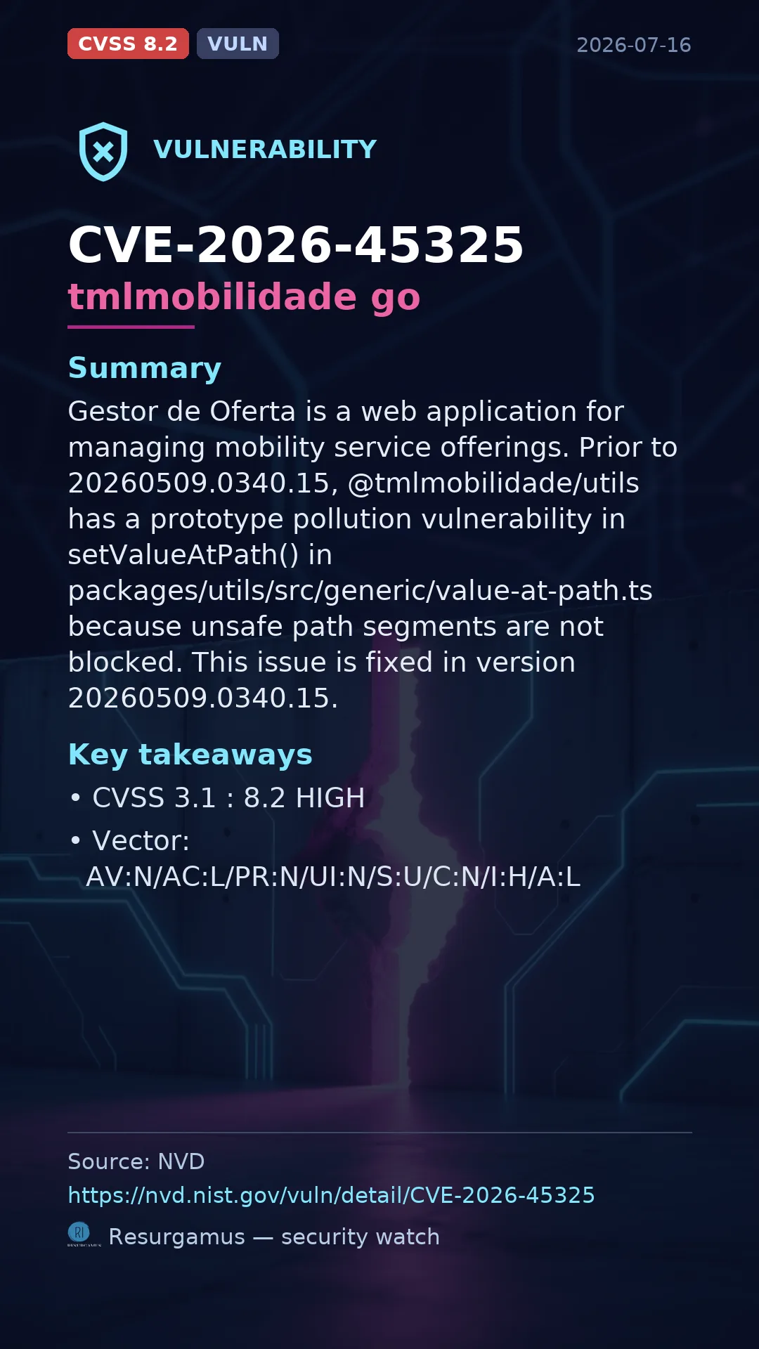 CVE-2026-45325 tmlmobilidade go Vulnerability