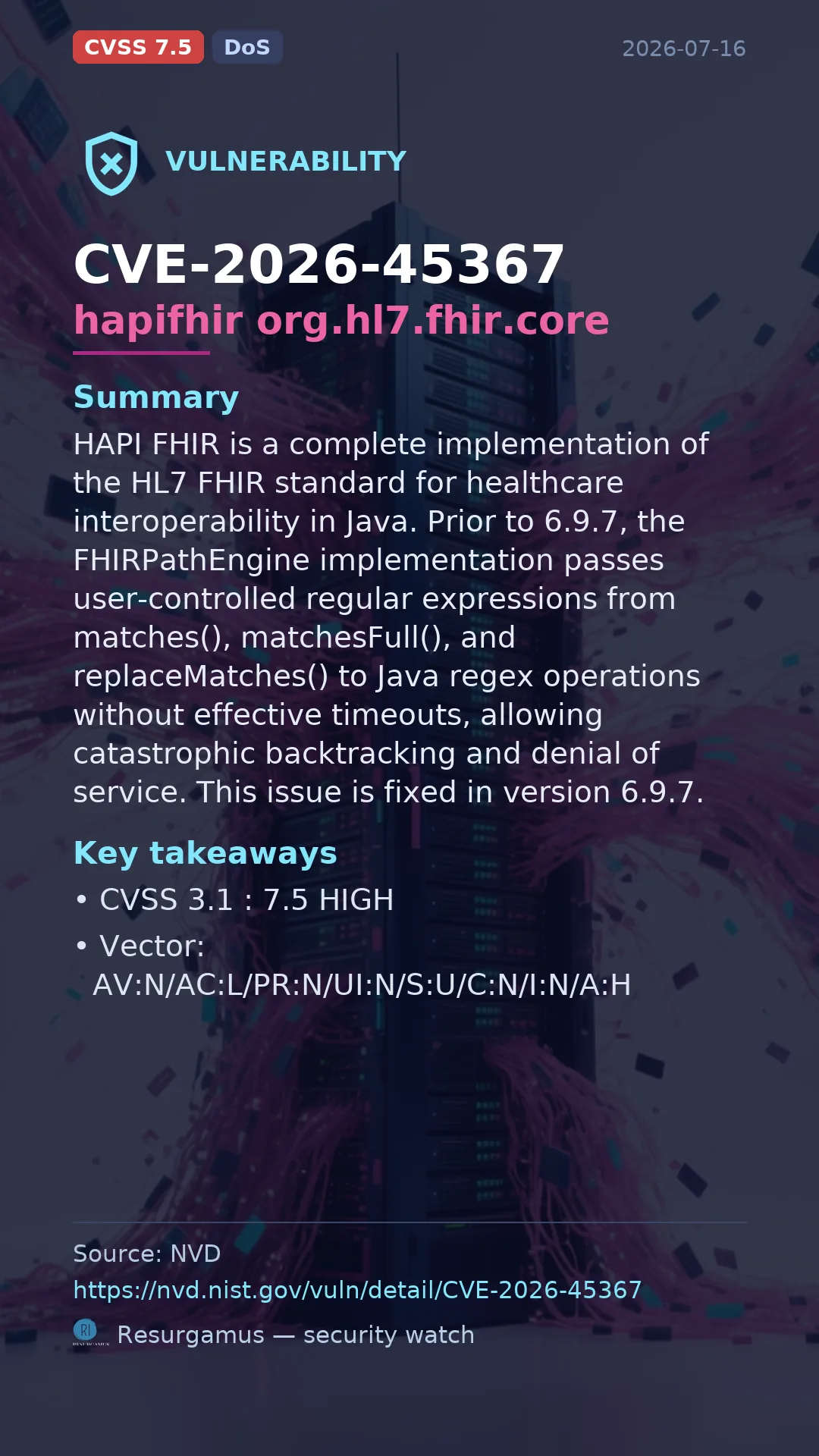 CVE-2026-45367 hapifhir org.hl7.fhir.core Vulnerability