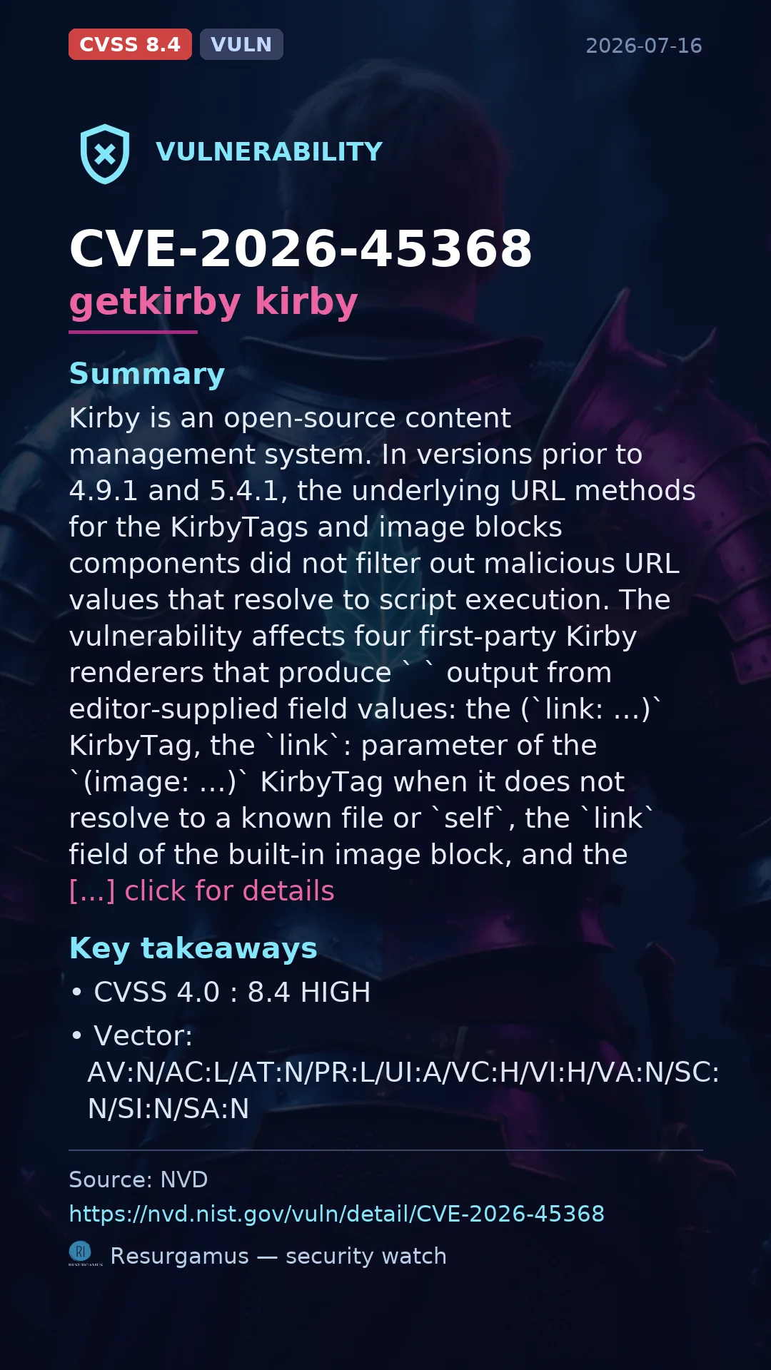 CVE-2026-45368 getkirby kirby Vulnerability