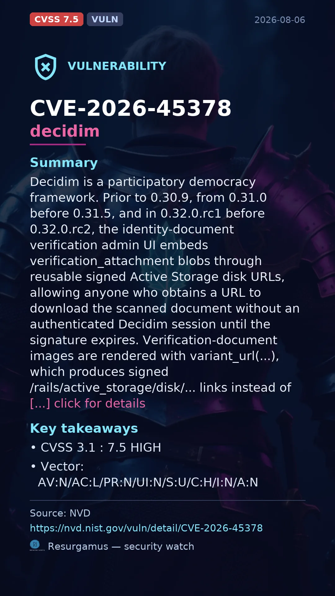 CVE-2026-45378 decidim Vulnerability