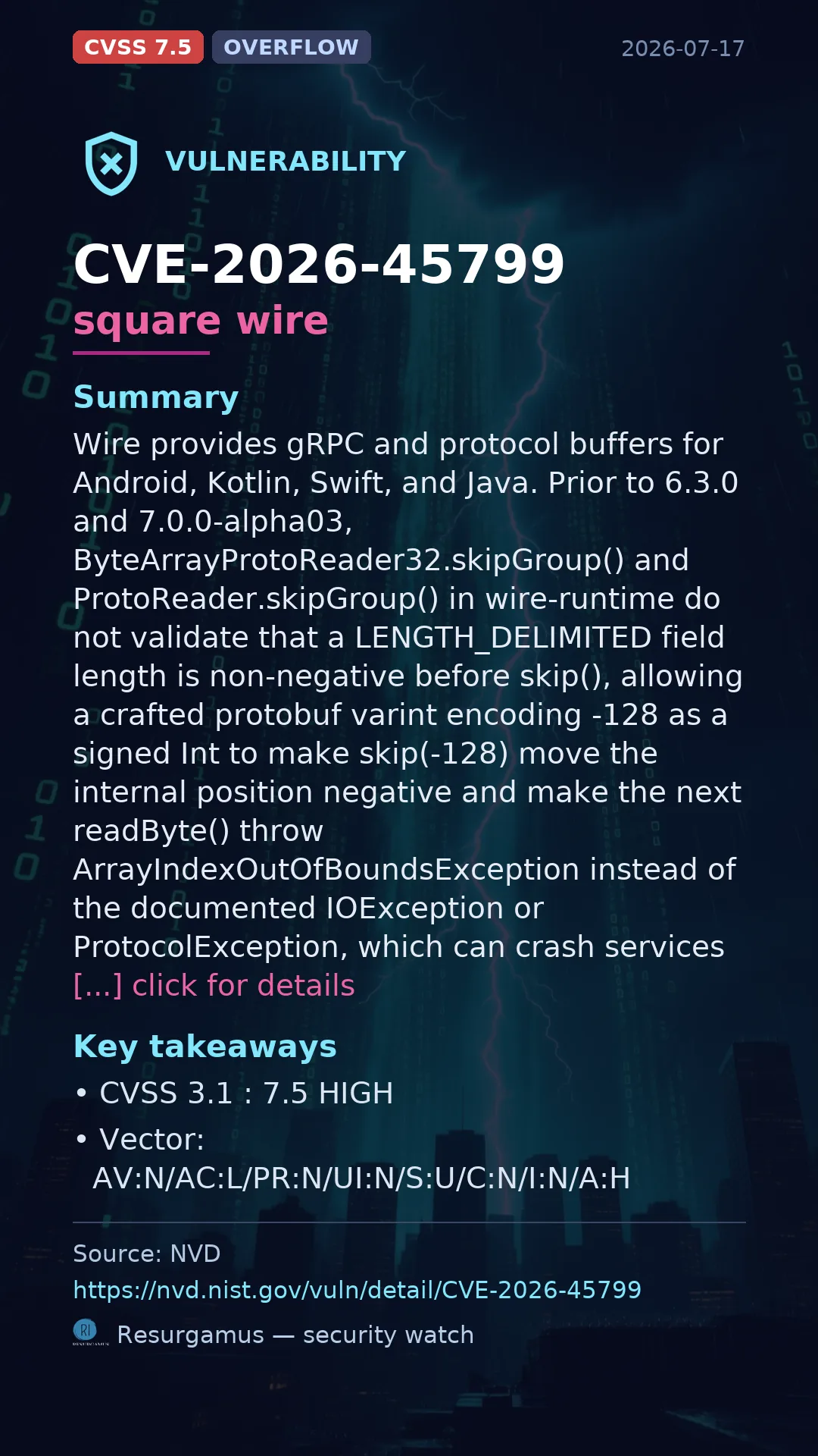 CVE-2026-45799 square wire Vulnerability