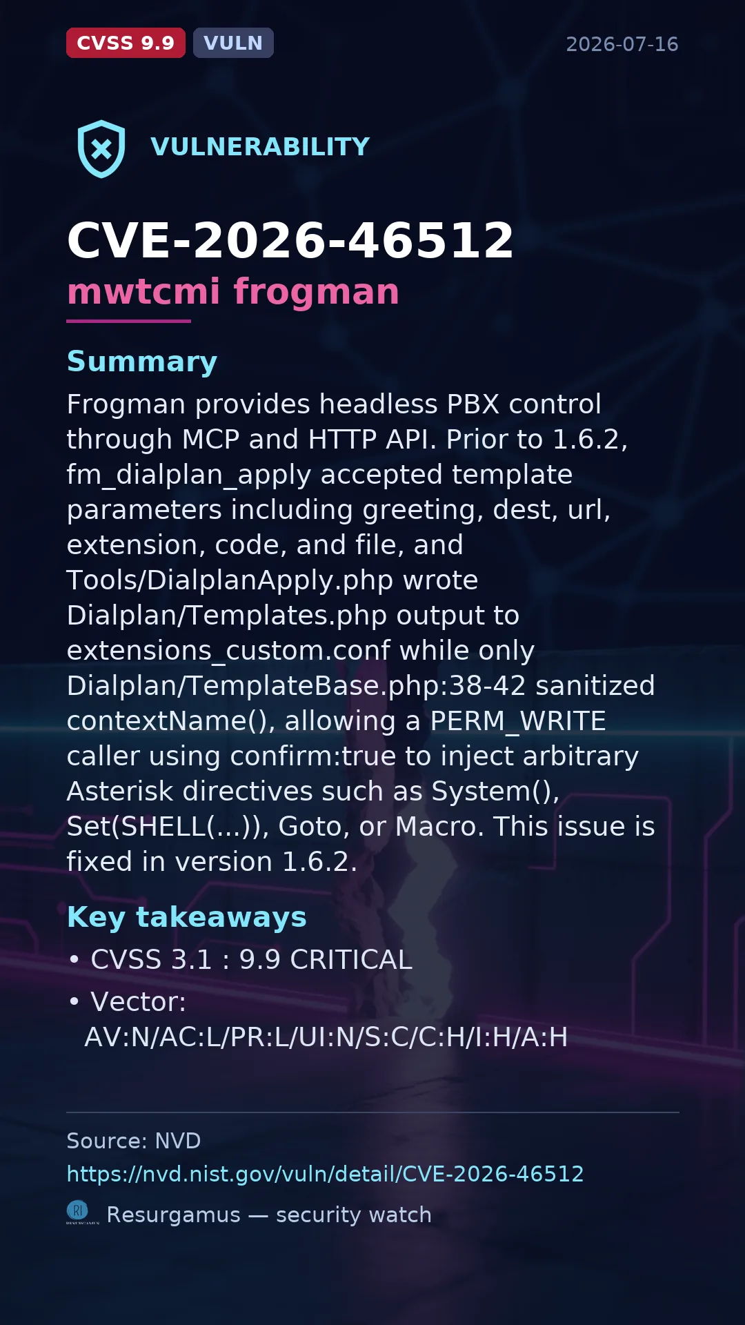 CVE-2026-46512 mwtcmi frogman Vulnerability