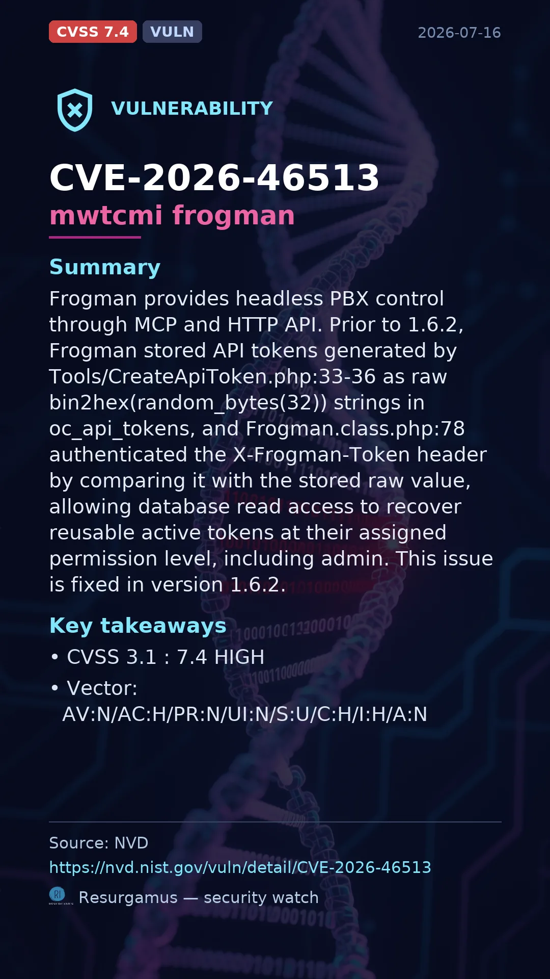 CVE-2026-46513 mwtcmi frogman Vulnerability