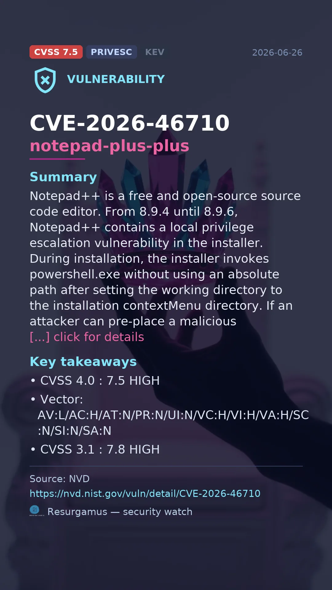 CVE-2026-46710 notepad-plus-plus Vulnerability