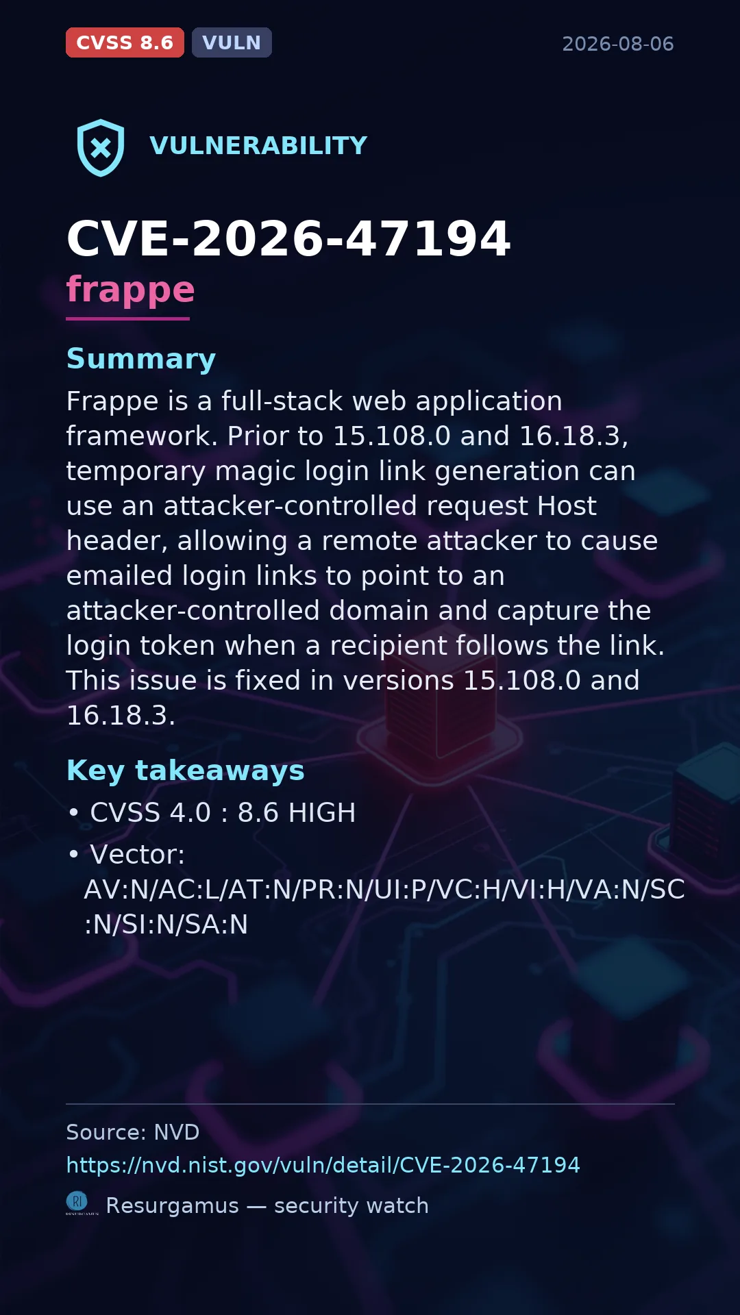 CVE-2026-47194 frappe Vulnerability