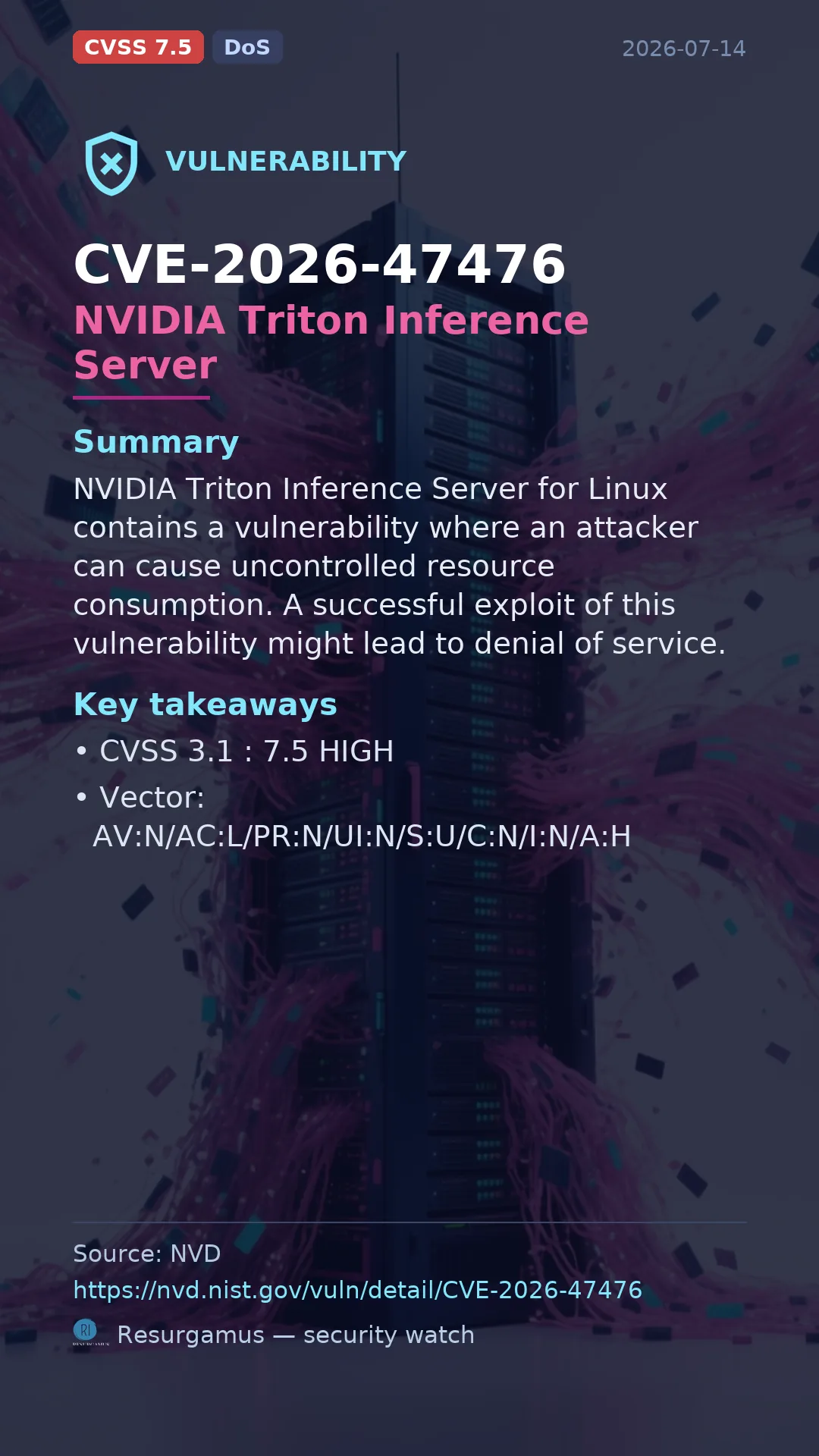 CVE-2026-47476 NVIDIA Triton Inference Server Vulnerability