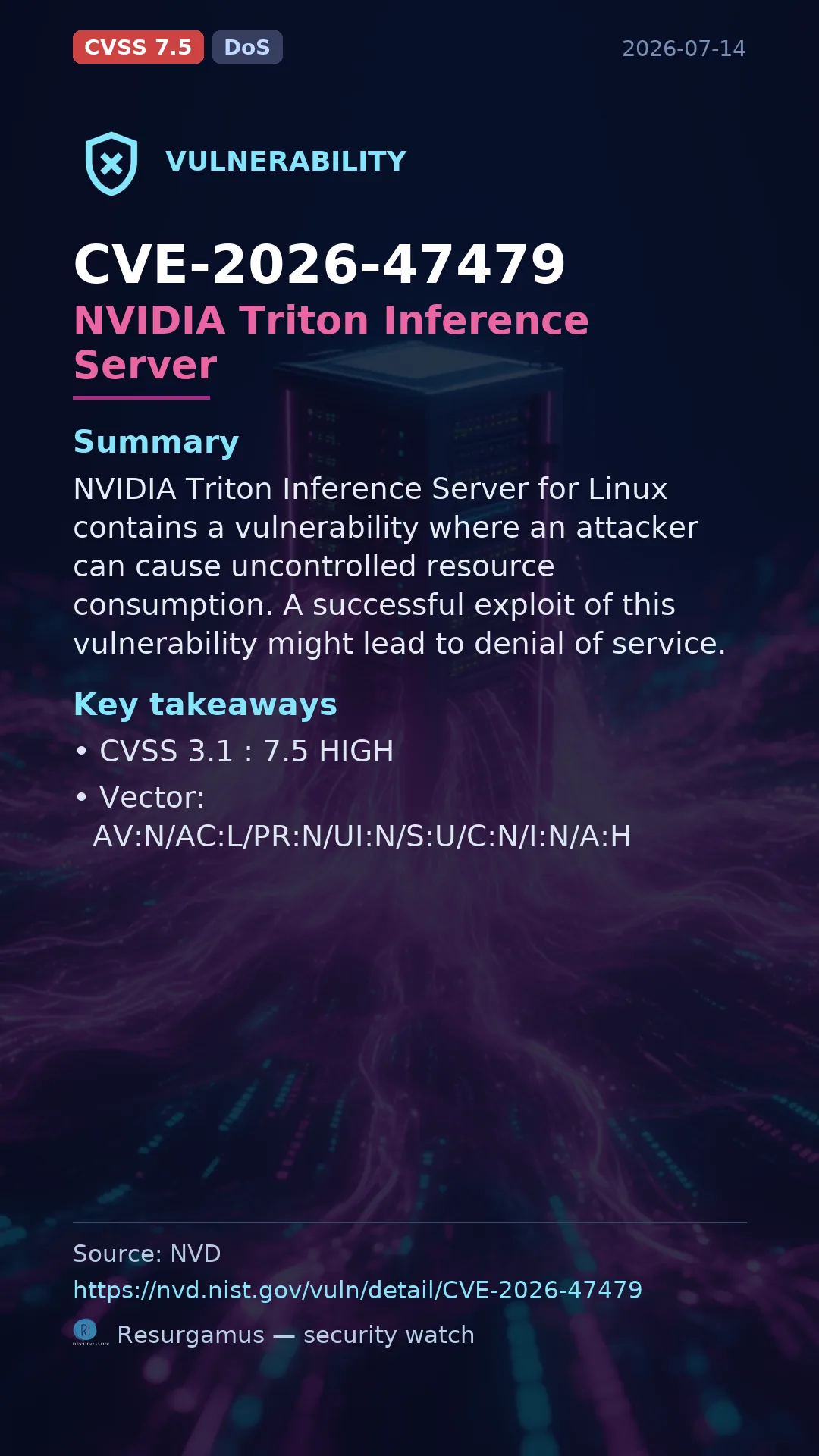CVE-2026-47479 NVIDIA Triton Inference Server Vulnerability