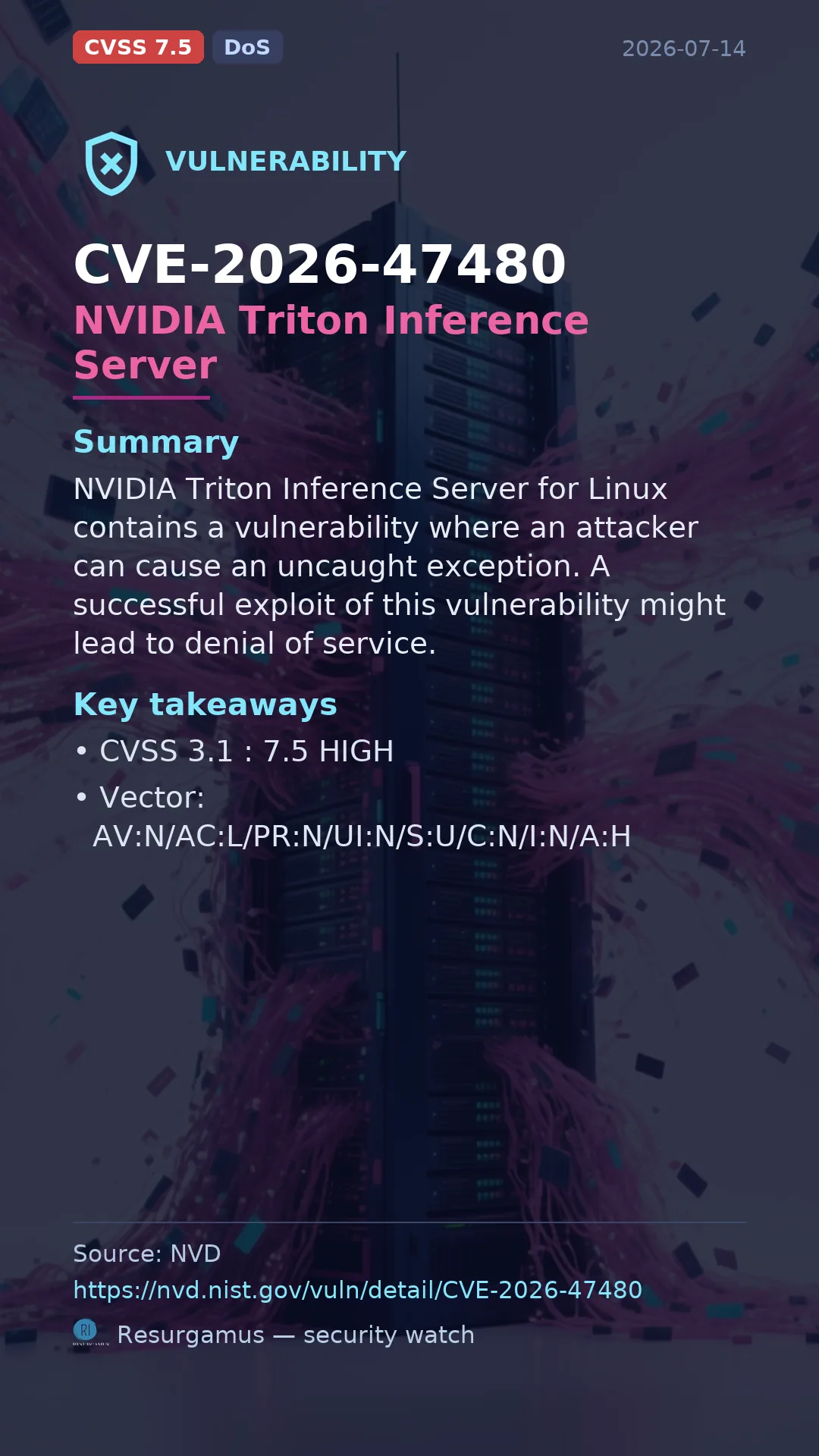 CVE-2026-47480 NVIDIA Triton Inference Server Vulnerability