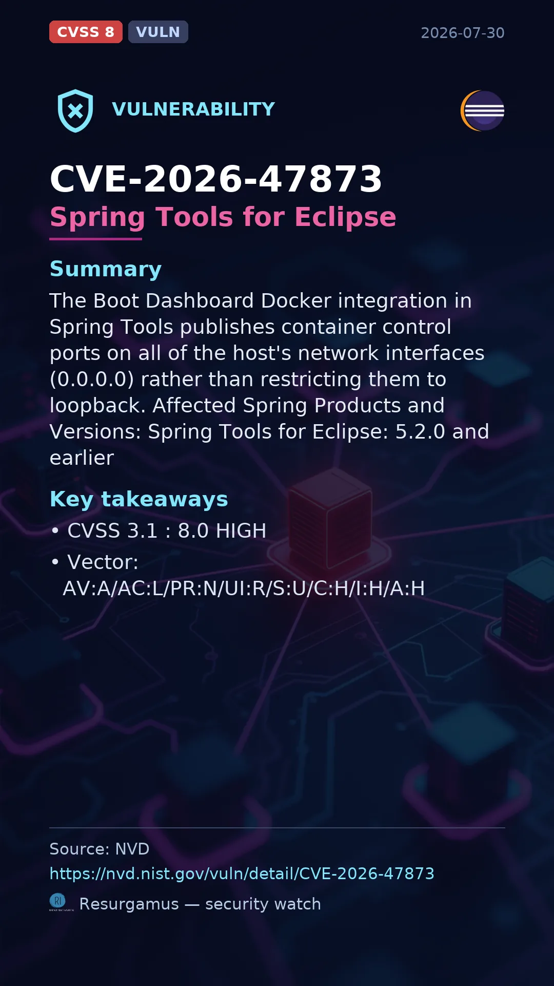 CVE-2026-47873 Spring Tools for Eclipse Vulnerability