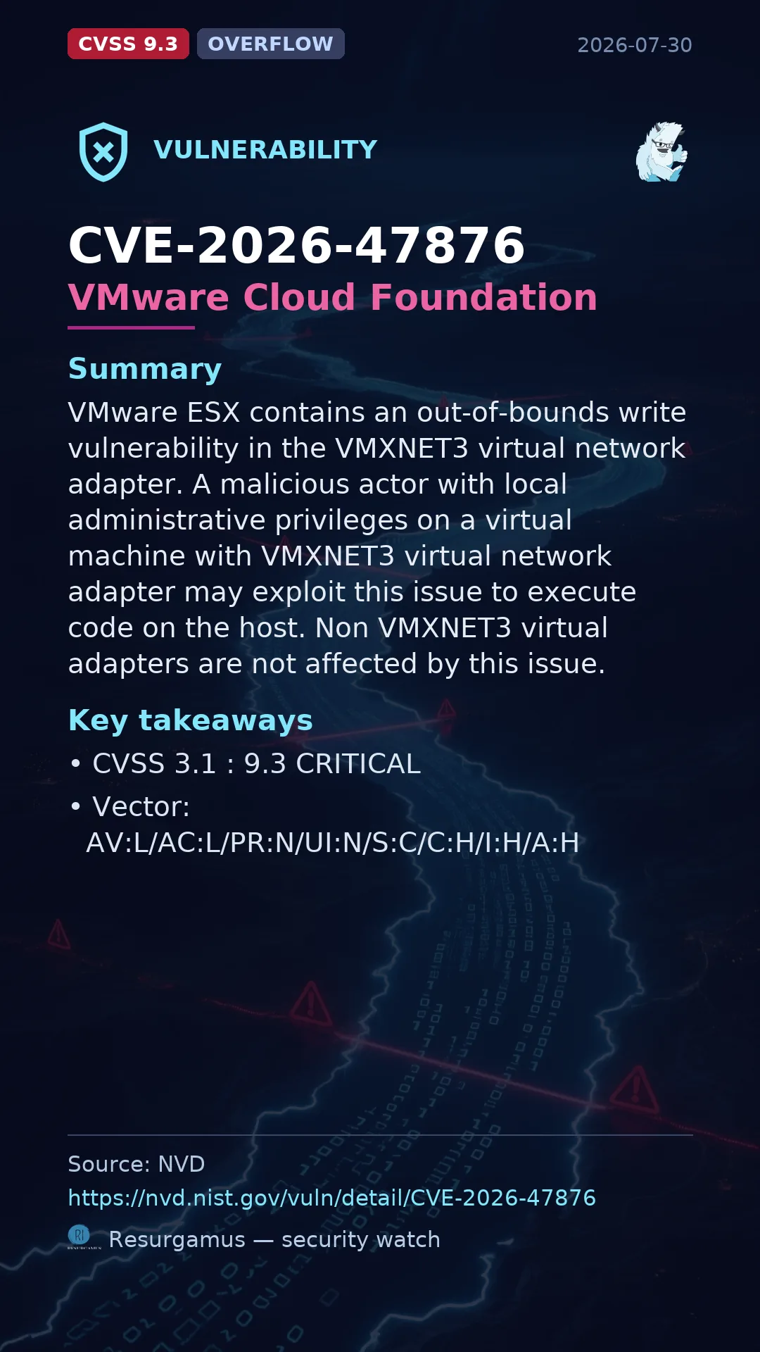 CVE-2026-47876 VMware Cloud Foundation Vulnerability