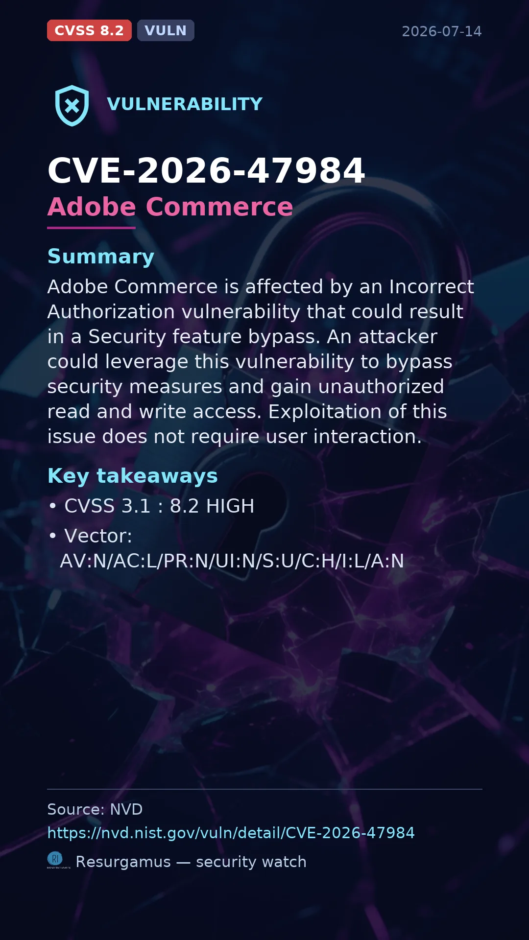 CVE-2026-47984 Adobe Commerce Vulnerability