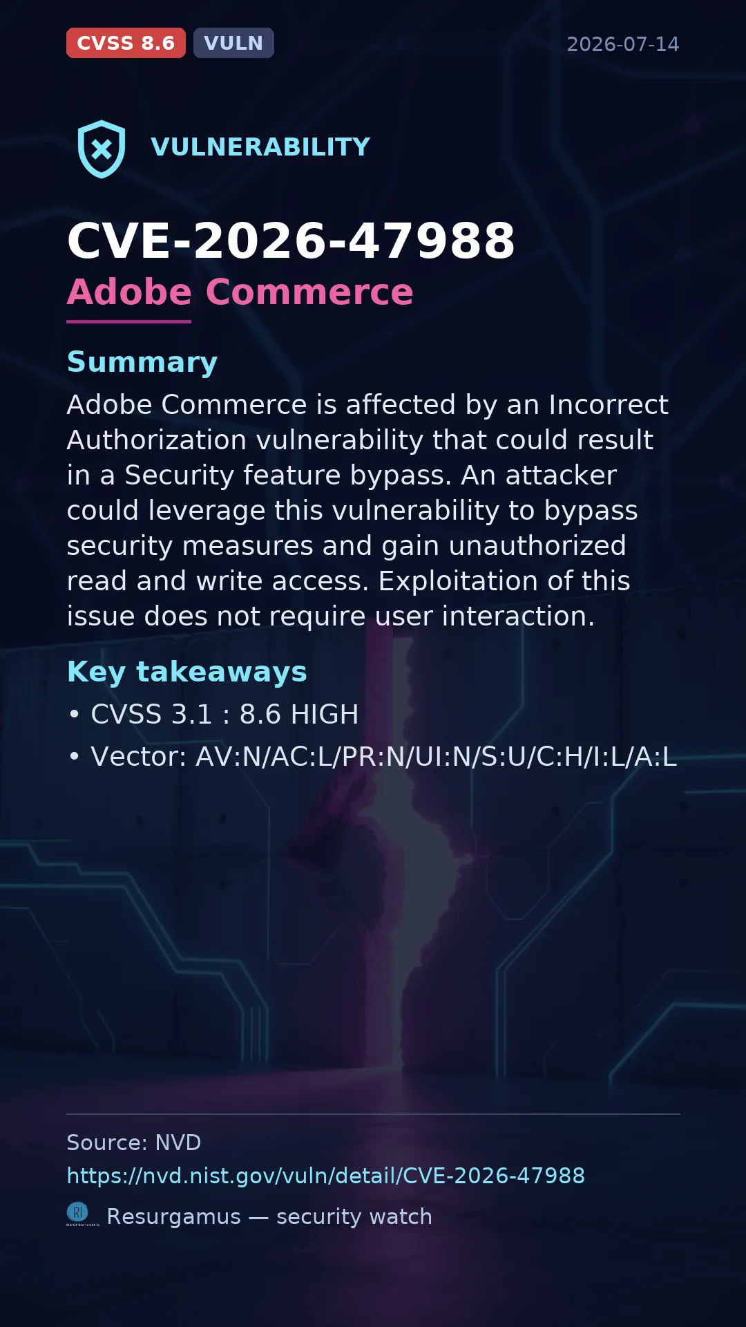 CVE-2026-47988 Adobe Commerce Vulnerability