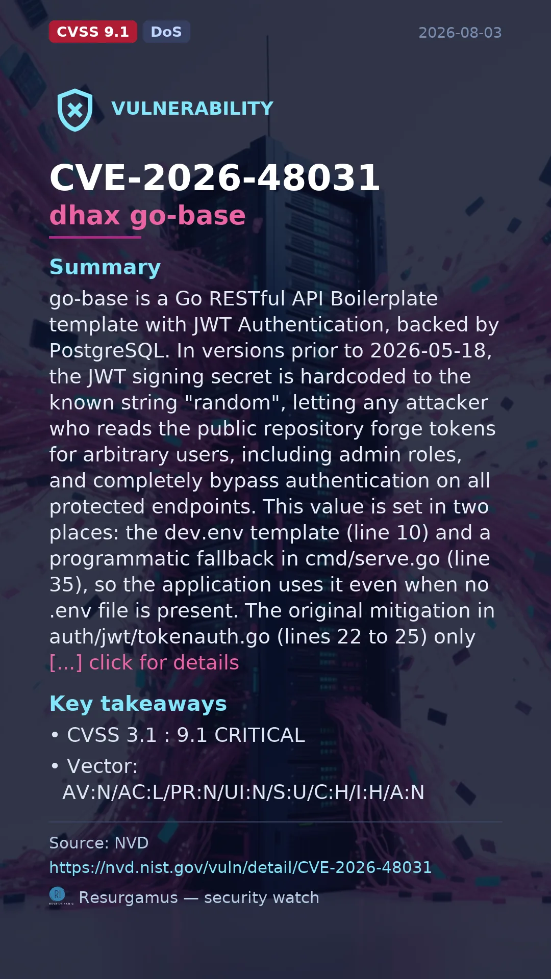 CVE-2026-48031 dhax go-base Vulnerability