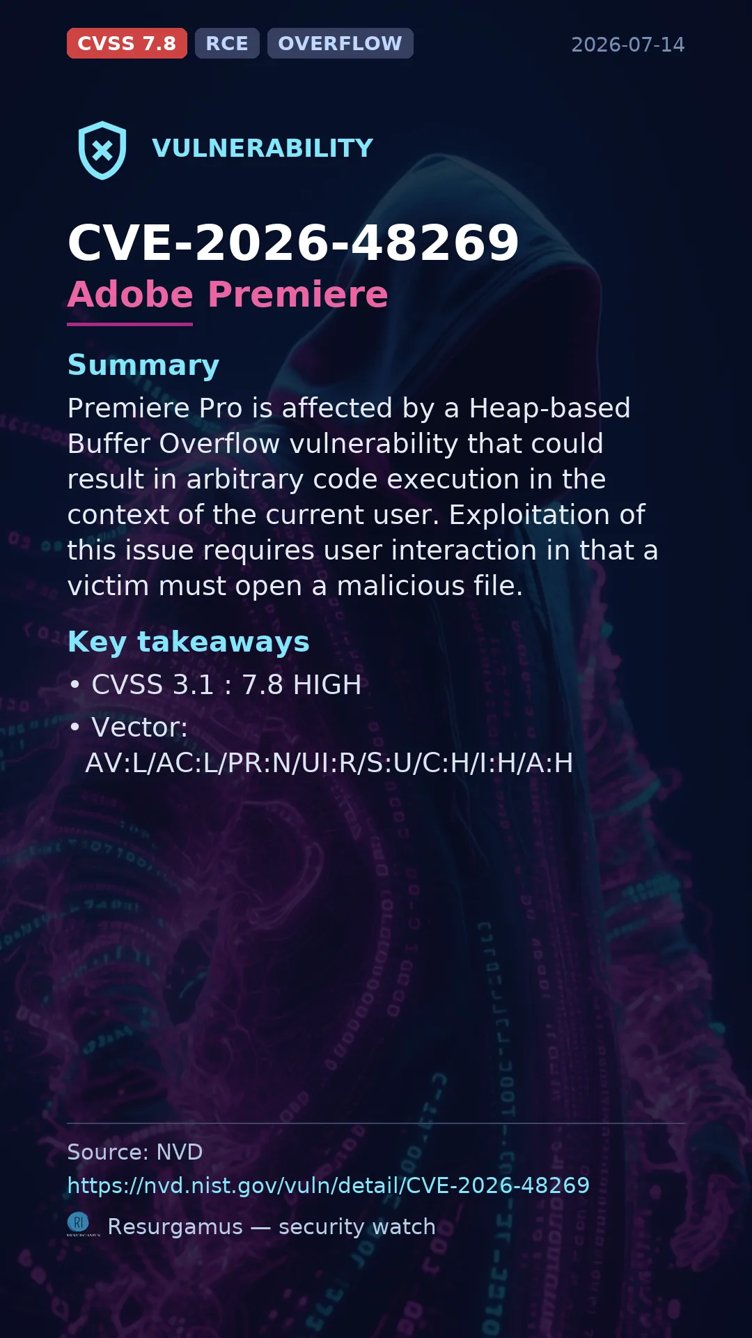CVE-2026-48269 Adobe Premiere Vulnerability