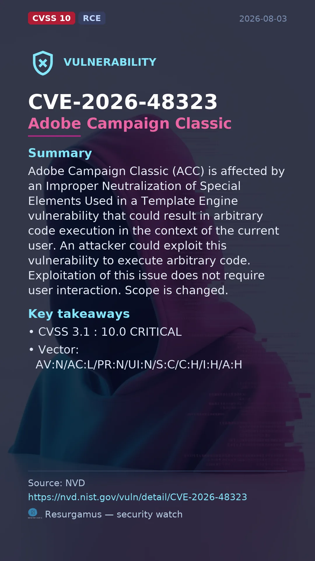 CVE-2026-48323 Adobe Campaign Classic Vulnerability
