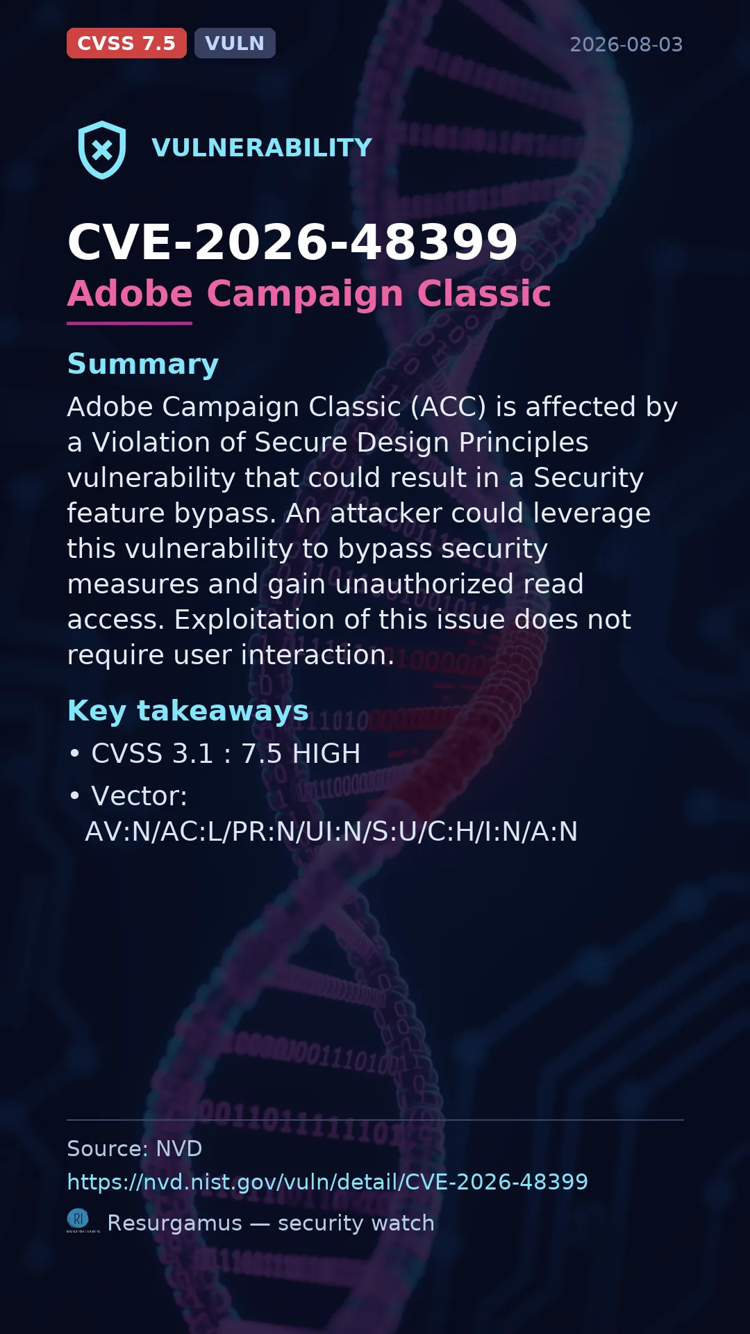CVE-2026-48399 Adobe Campaign Classic Vulnerability