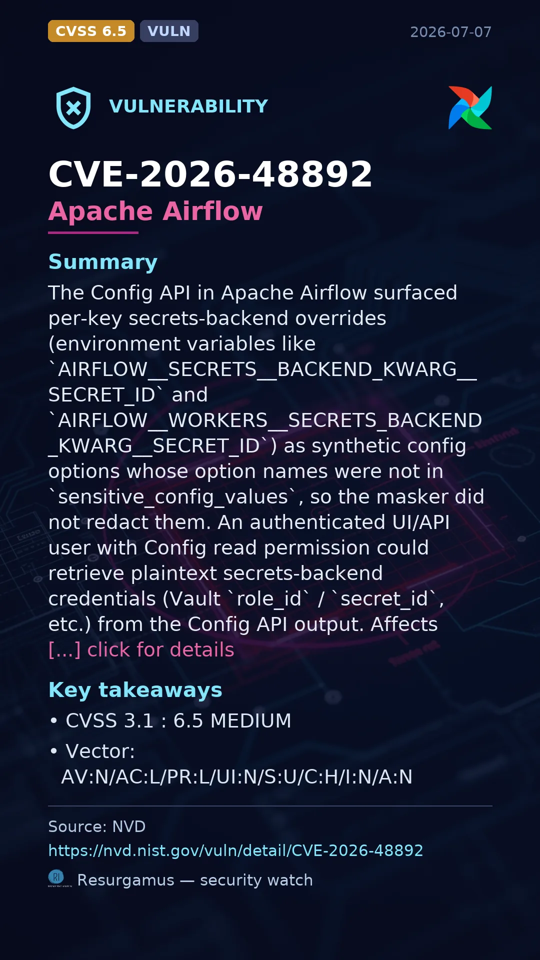 CVE-2026-48892 Apache Airflow Vulnerability