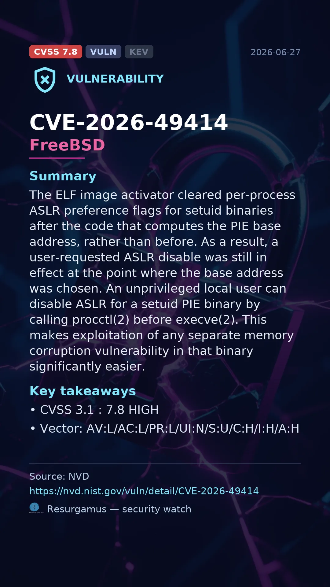 CVE-2026-49414 FreeBSD Vulnerability