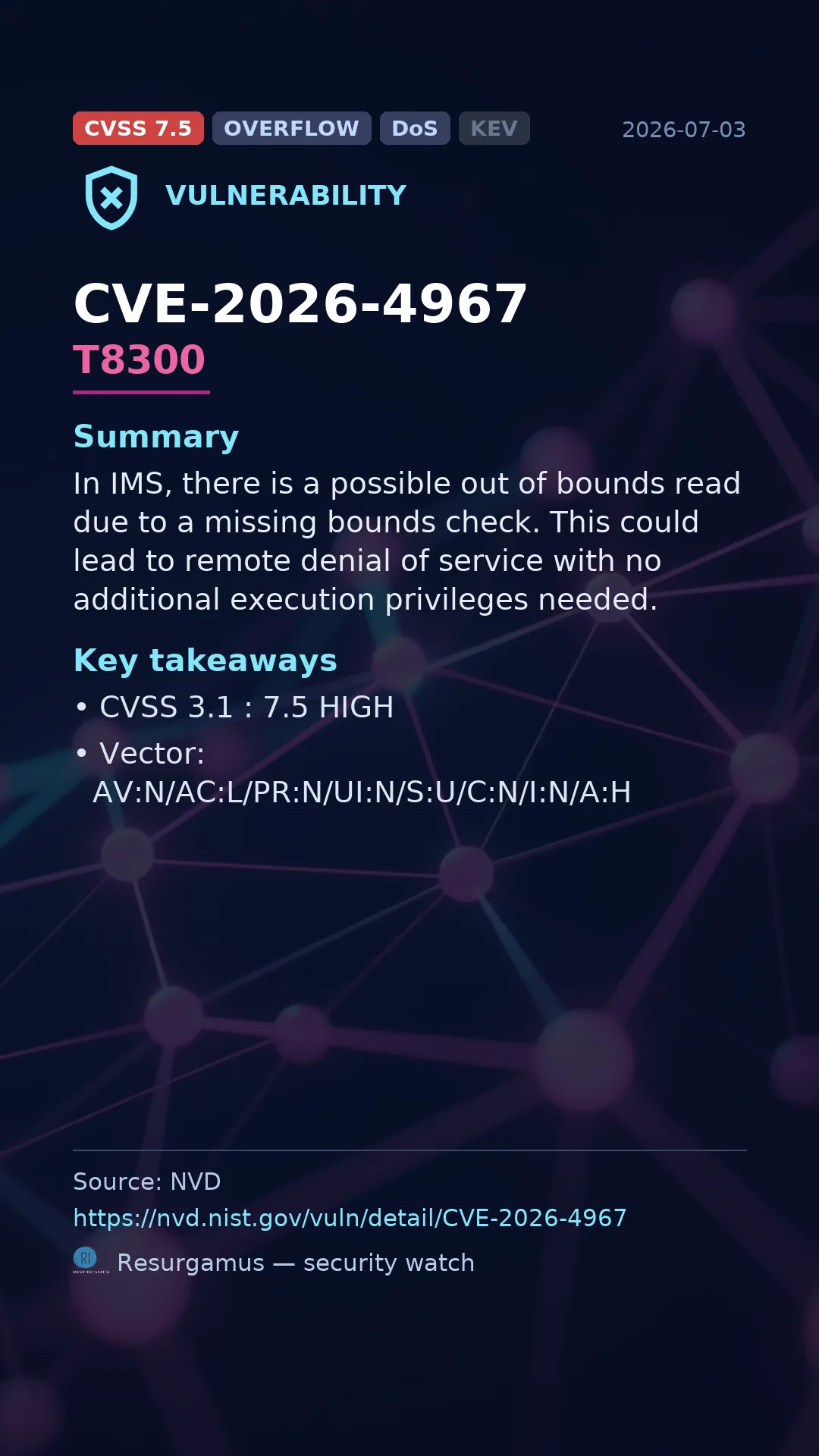 CVE-2026-4967 T8300 Vulnerability