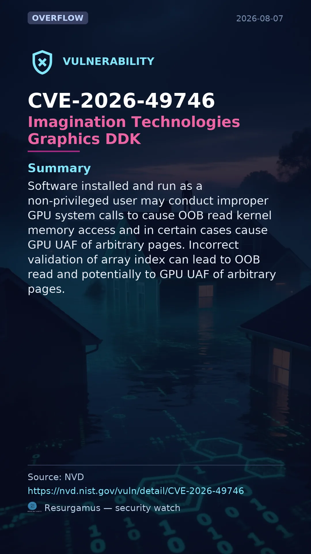 CVE-2026-49746 Imagination Technologies Graphics DDK Vulnerability