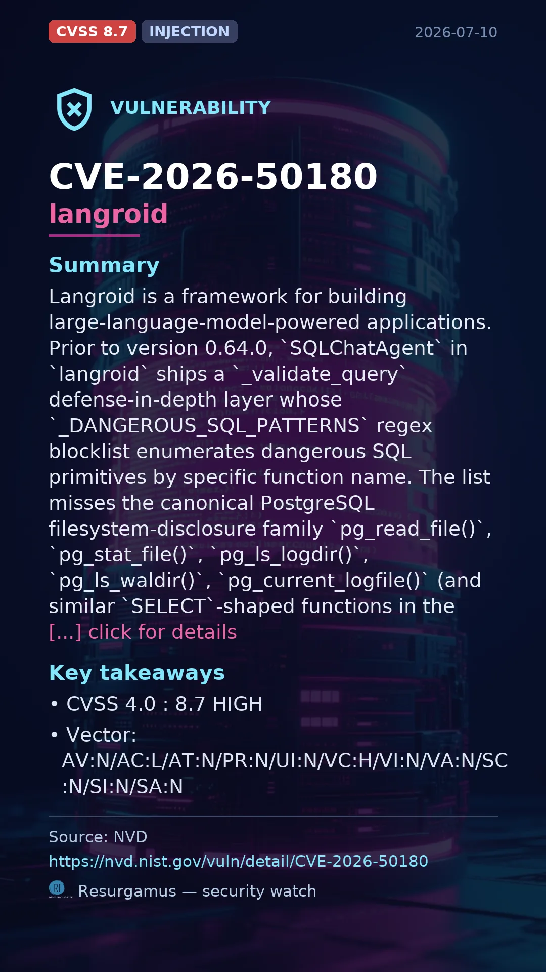 CVE-2026-50180 langroid Vulnerability