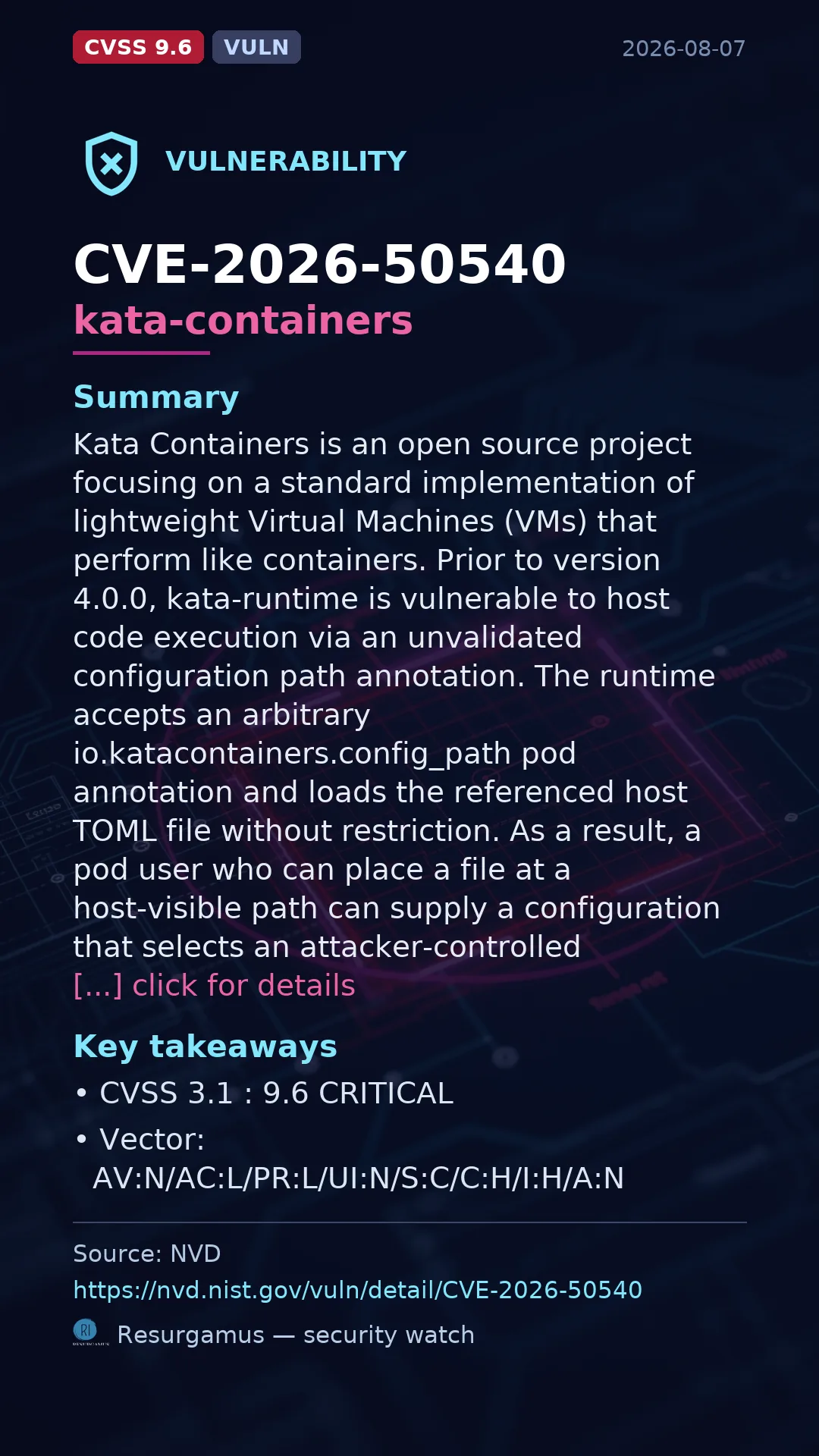 CVE-2026-50540 kata-containers Vulnerability