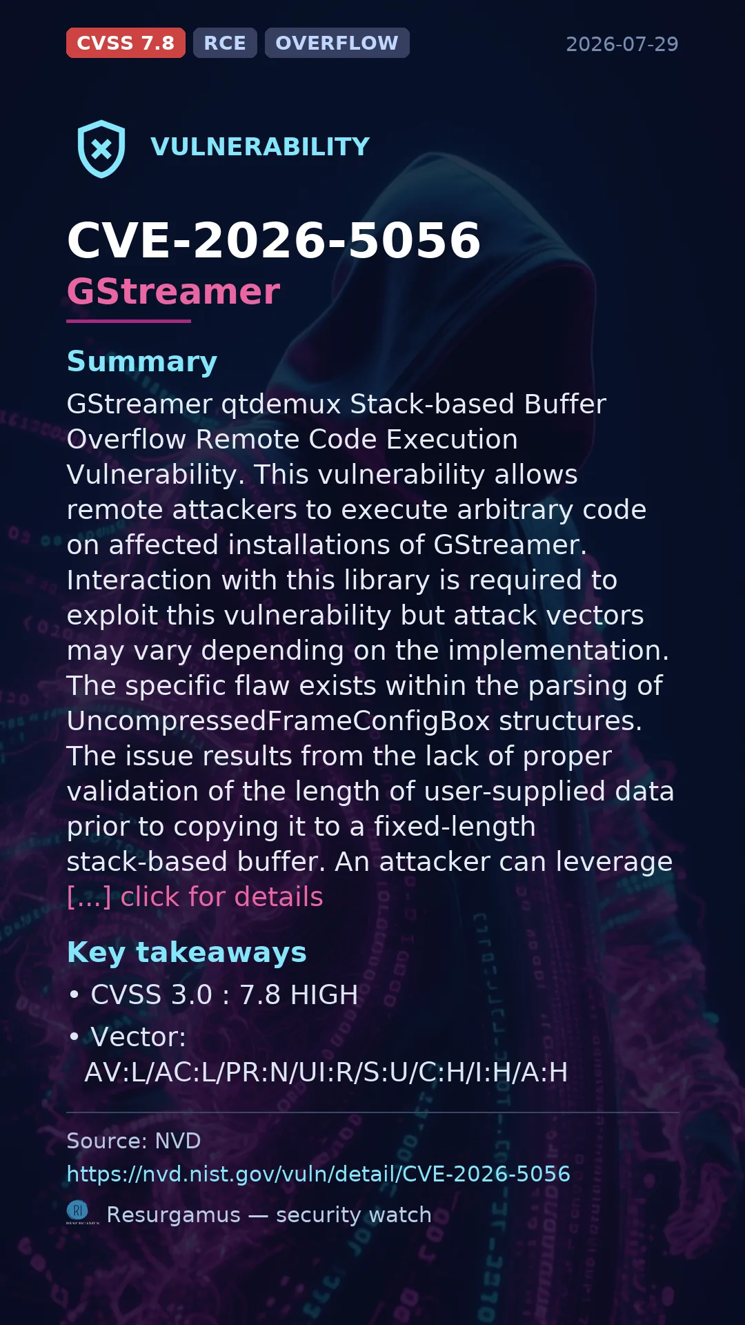 CVE-2026-5056 GStreamer Vulnerability
