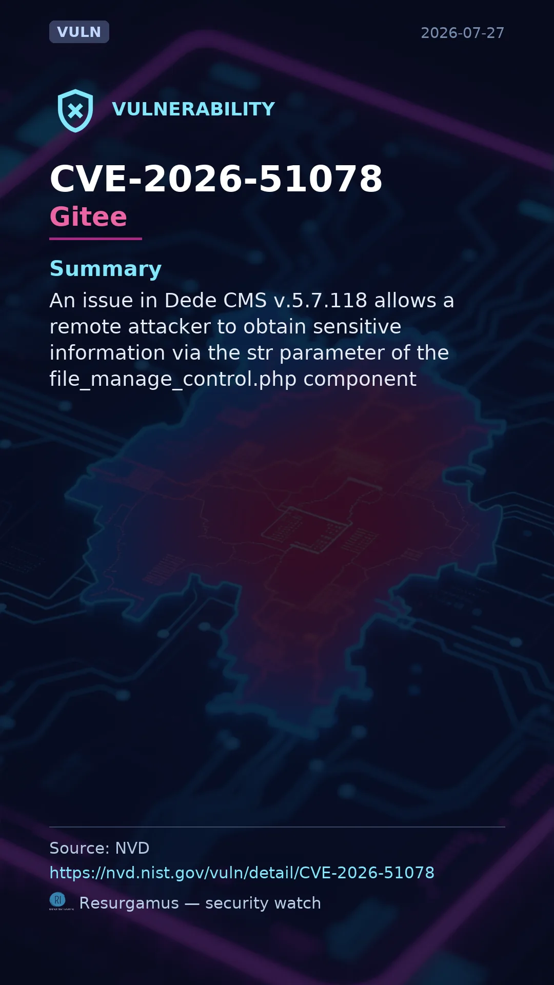 CVE-2026-51078 Gitee Vulnerability
