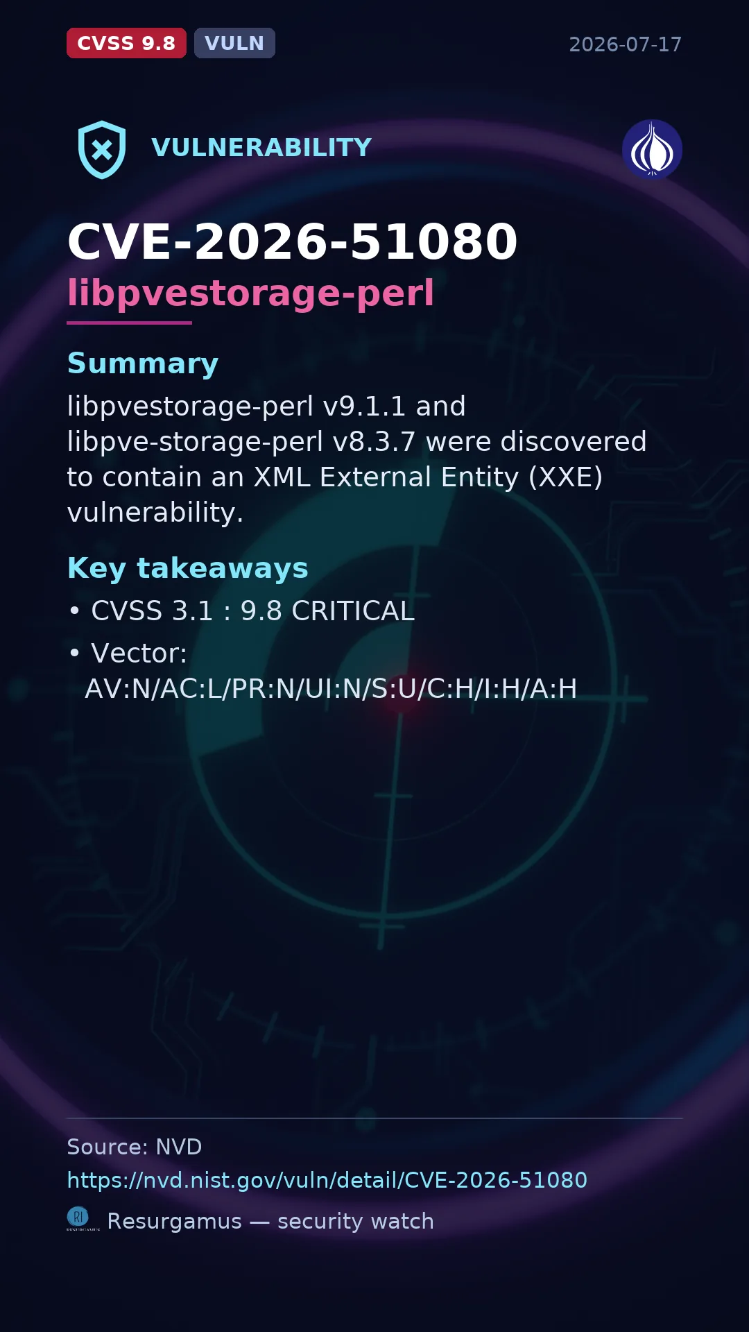 CVE-2026-51080 libpvestorage-perl Vulnerability