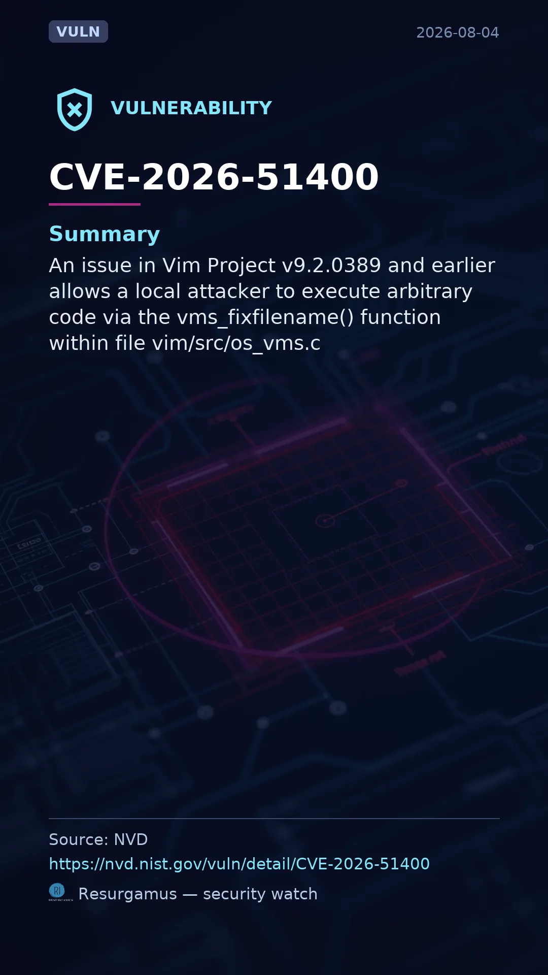 CVE-2026-51400  Vulnerability