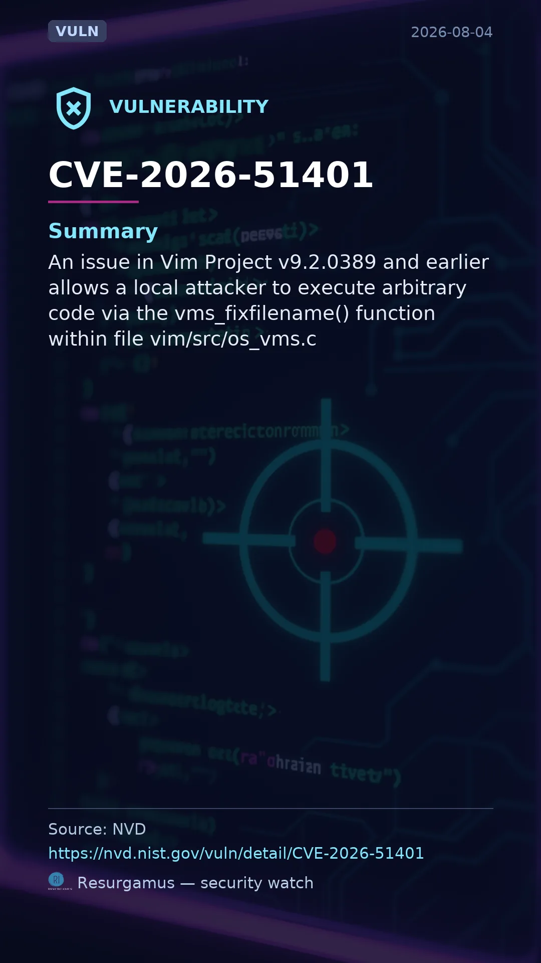 CVE-2026-51401  Vulnerability