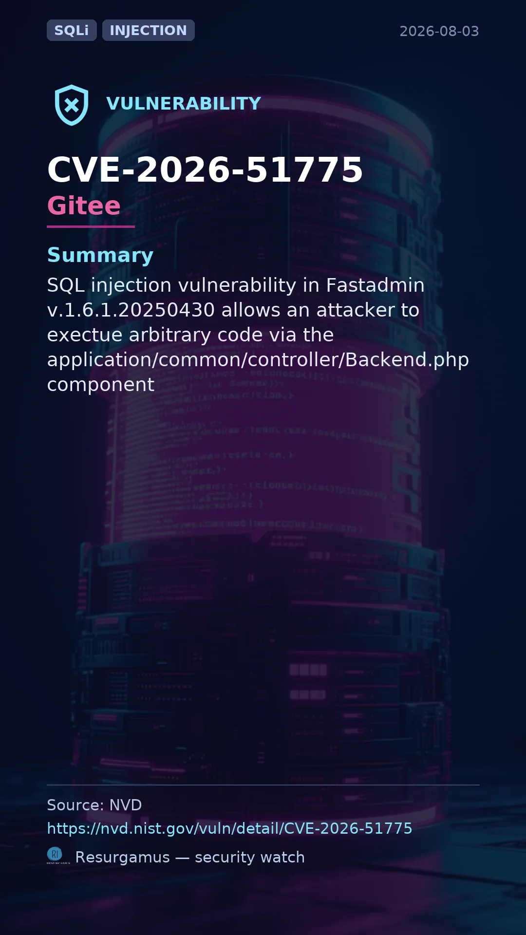 CVE-2026-51775 Gitee Vulnerability