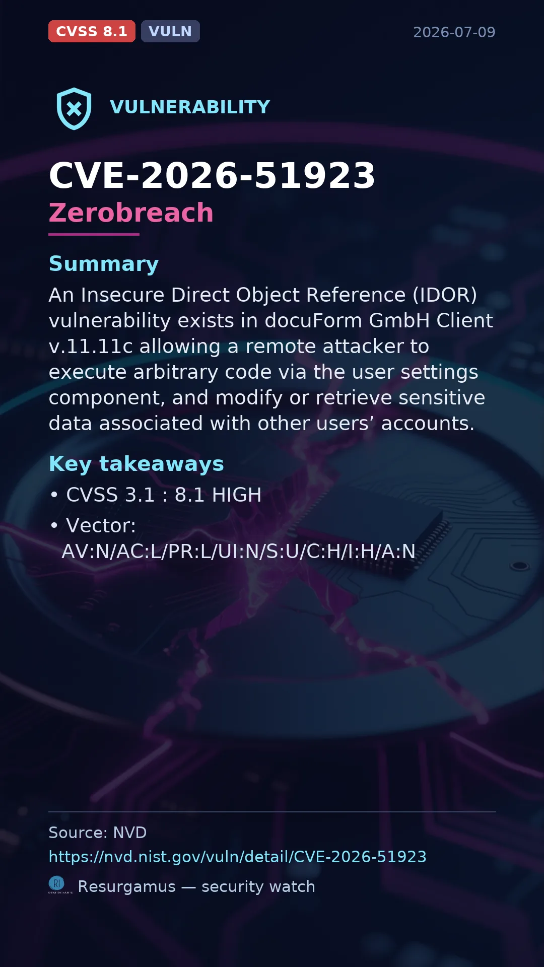 CVE-2026-51923 Zerobreach Vulnerability