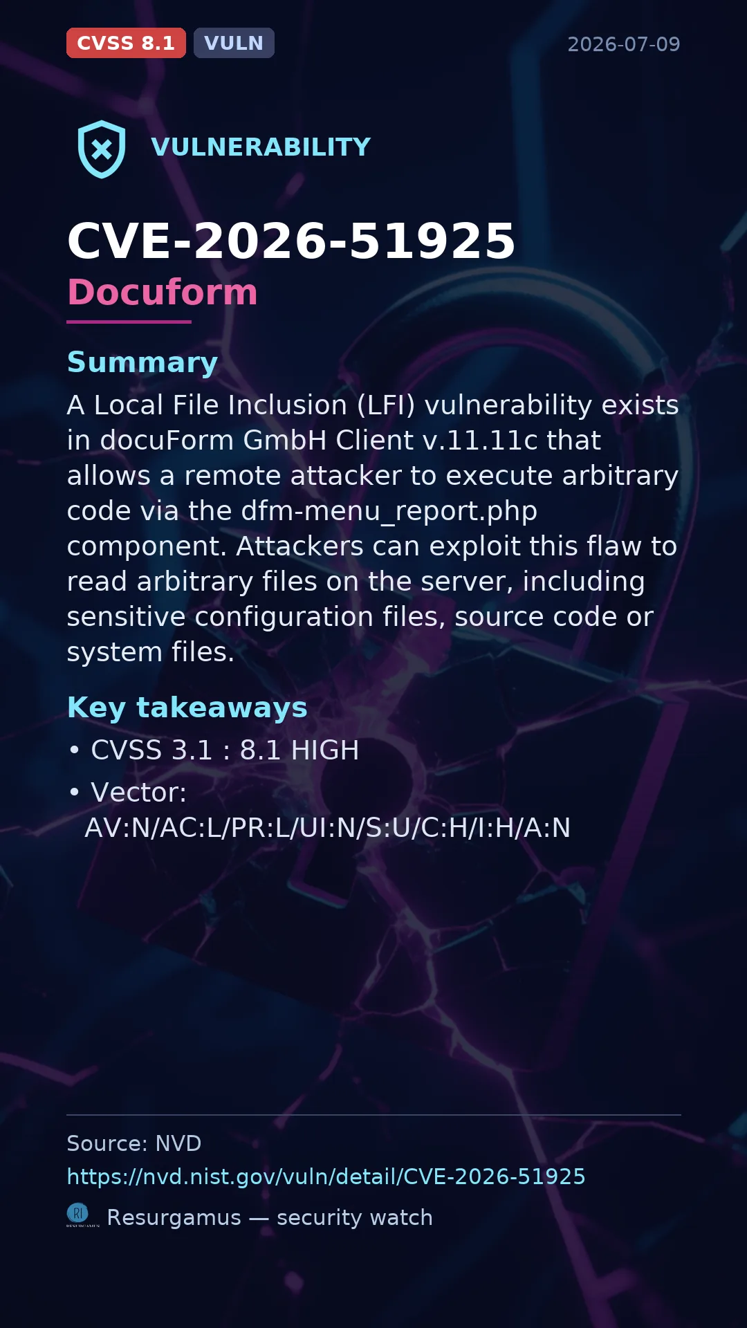 CVE-2026-51925 Docuform Vulnerability