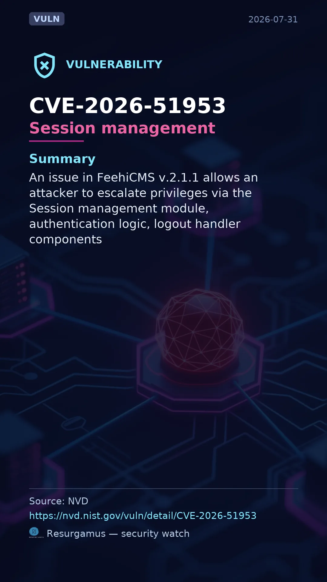 CVE-2026-51953 Session management Vulnerability