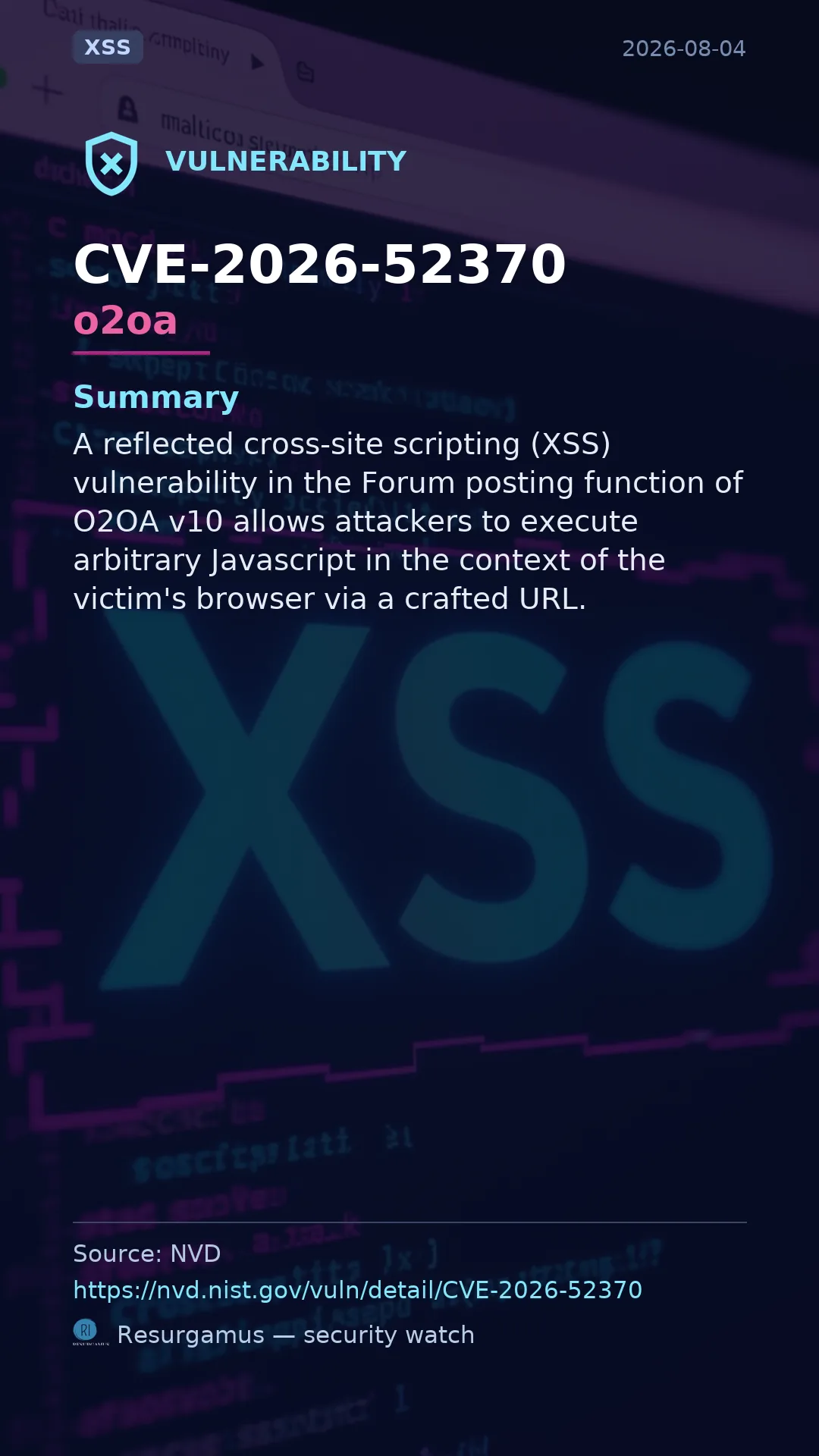 CVE-2026-52370 o2oa Vulnerability