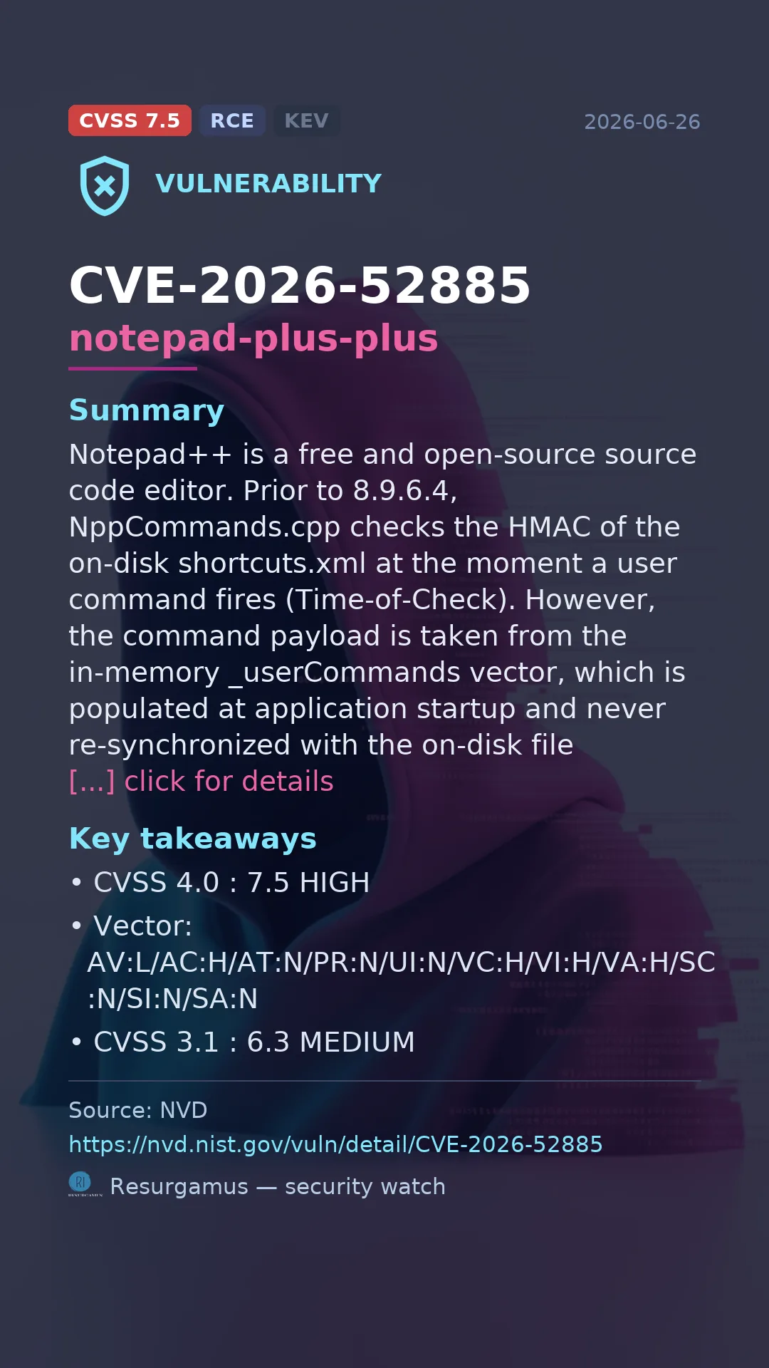 CVE-2026-52885 notepad-plus-plus Vulnerability