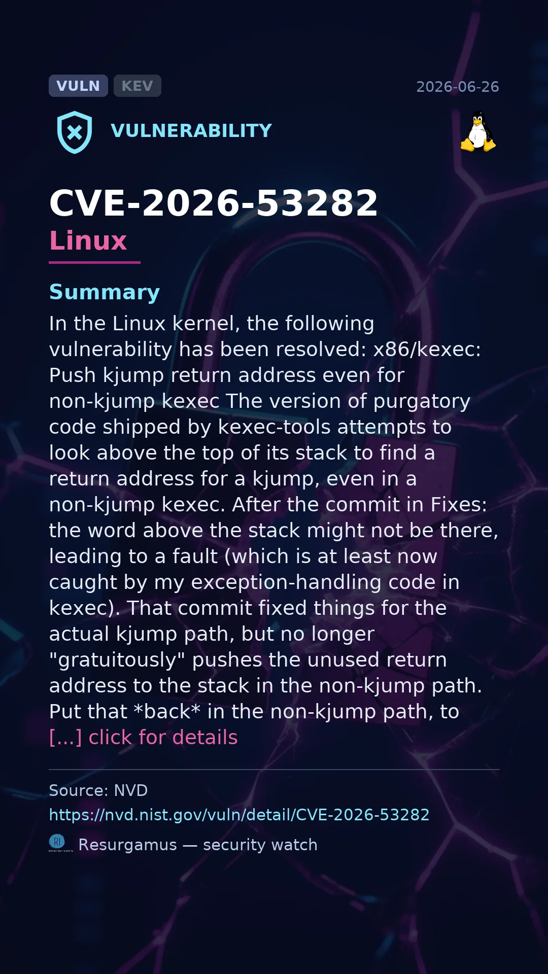 CVE-2026-53282 Linux Vulnerability