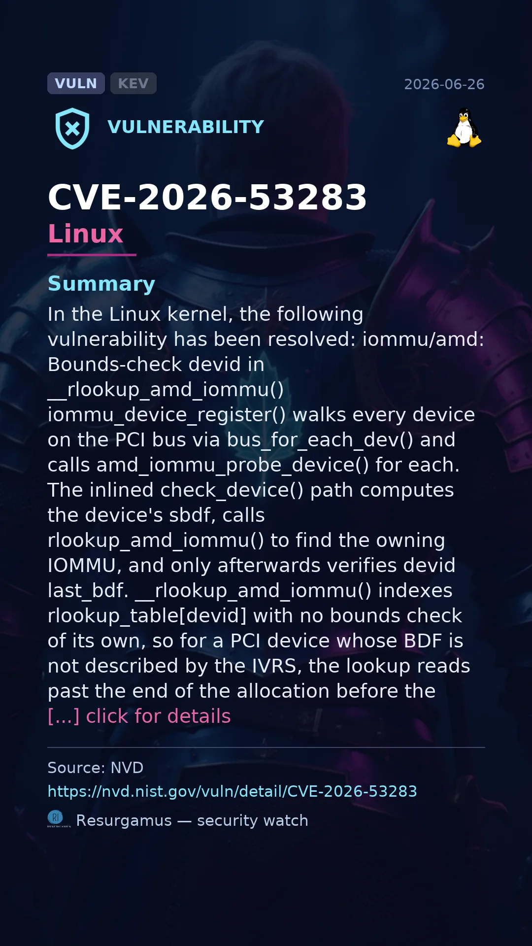 CVE-2026-53283 Linux Vulnerability