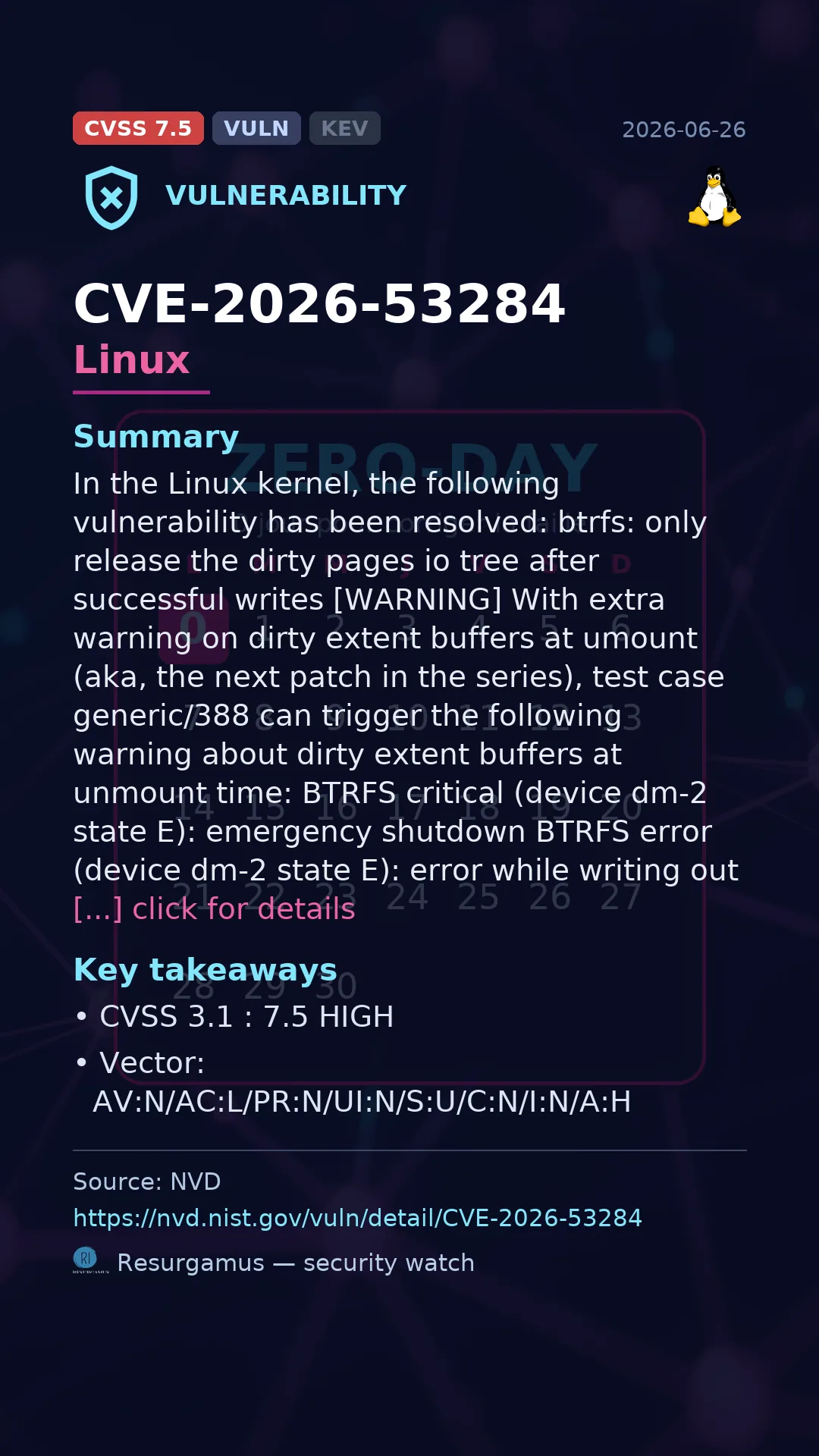 CVE-2026-53284 Linux Vulnerability