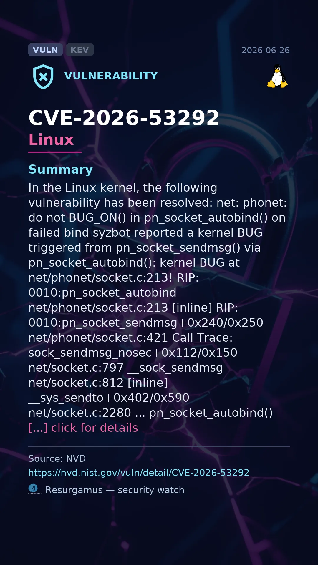 CVE-2026-53292 Linux Vulnerability