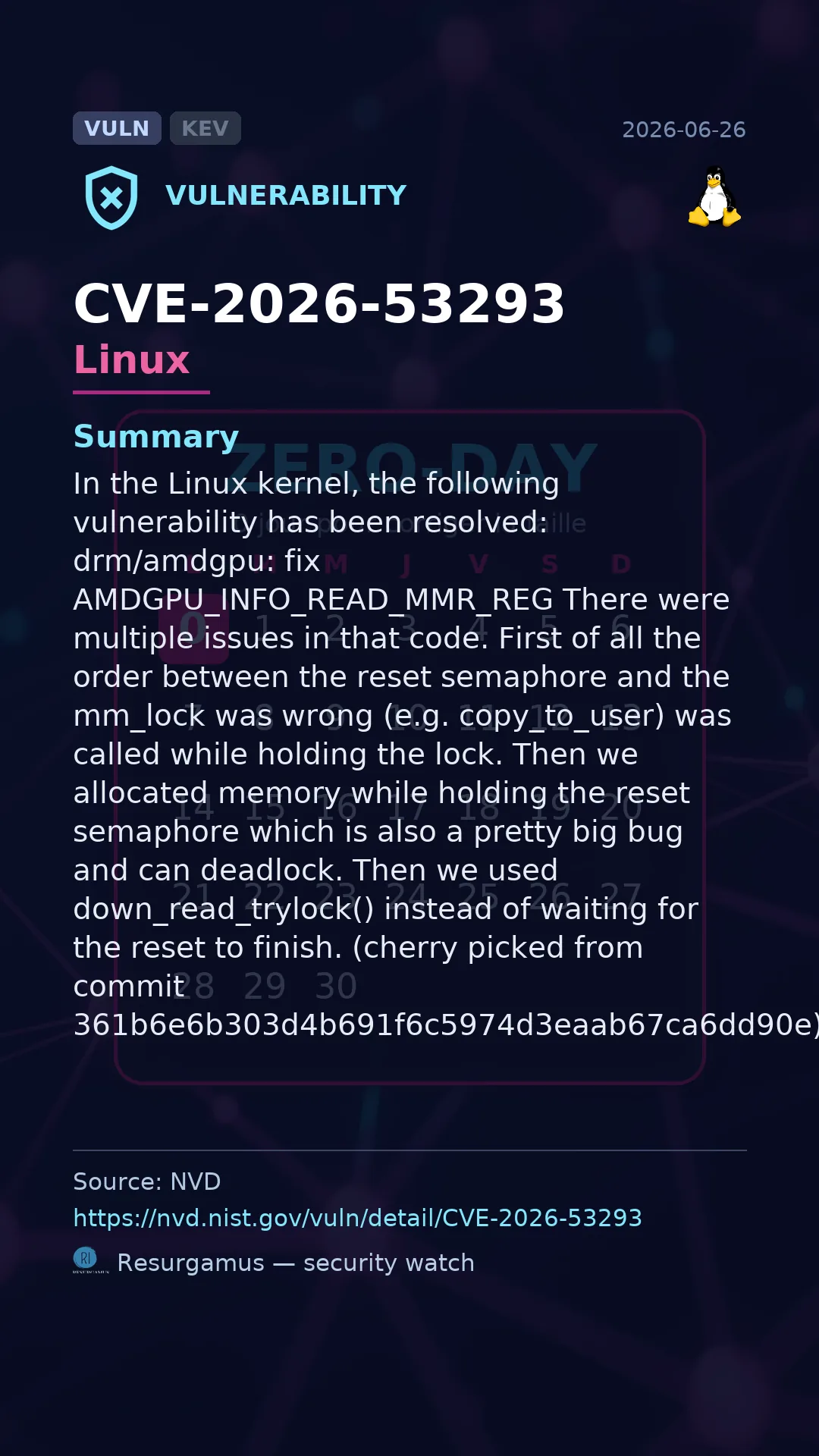 CVE-2026-53293 Linux Vulnerability