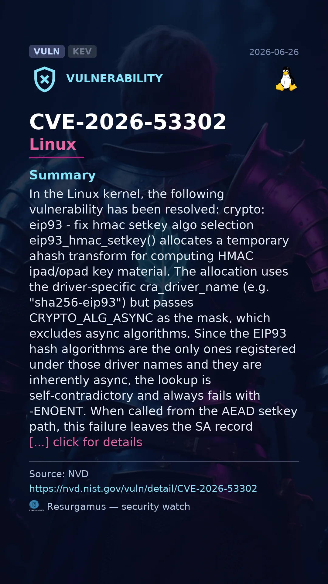 CVE-2026-53302 Linux Vulnerability