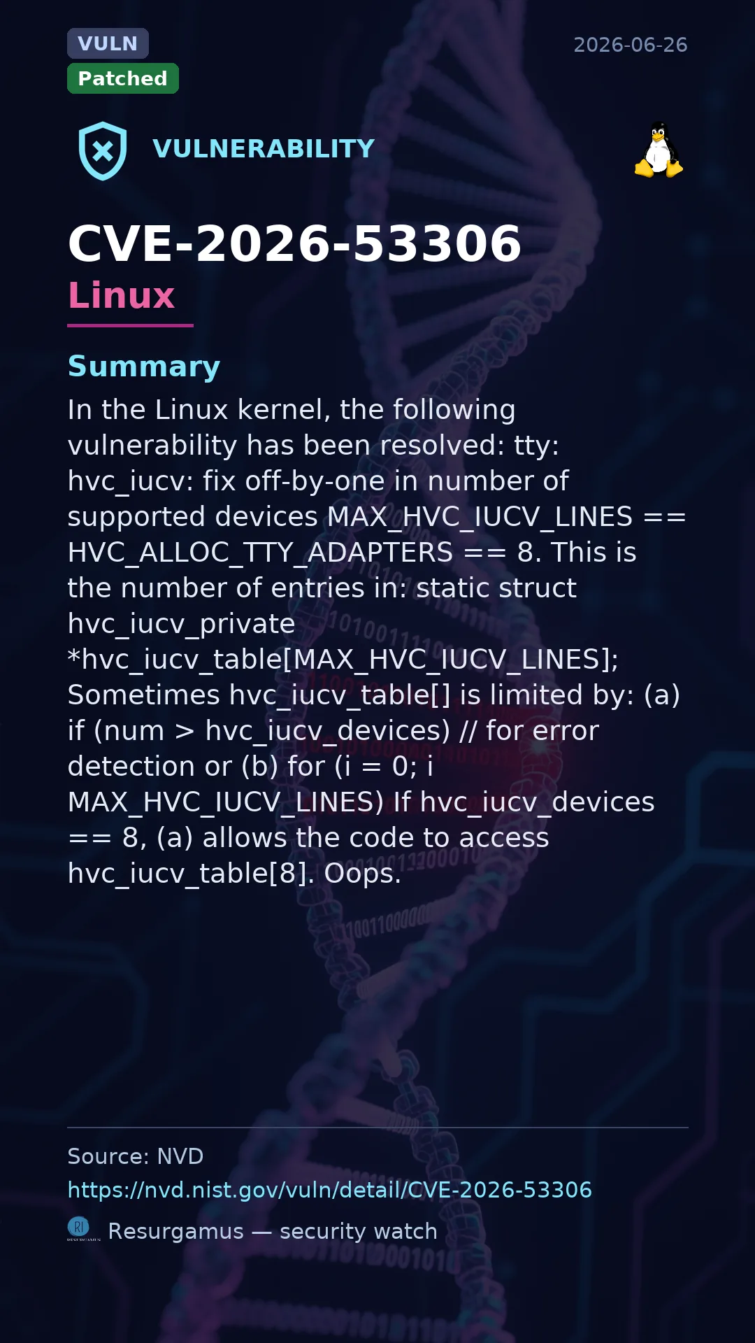 CVE-2026-53306 Linux Vulnerability