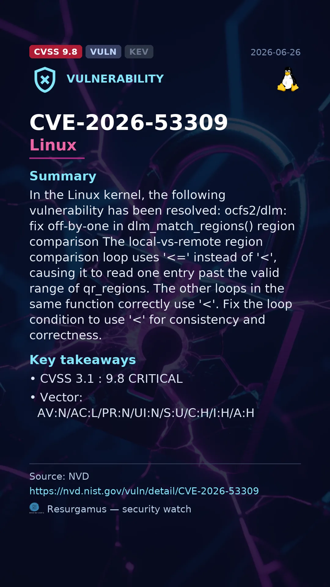 CVE-2026-53309 Linux Vulnerability
