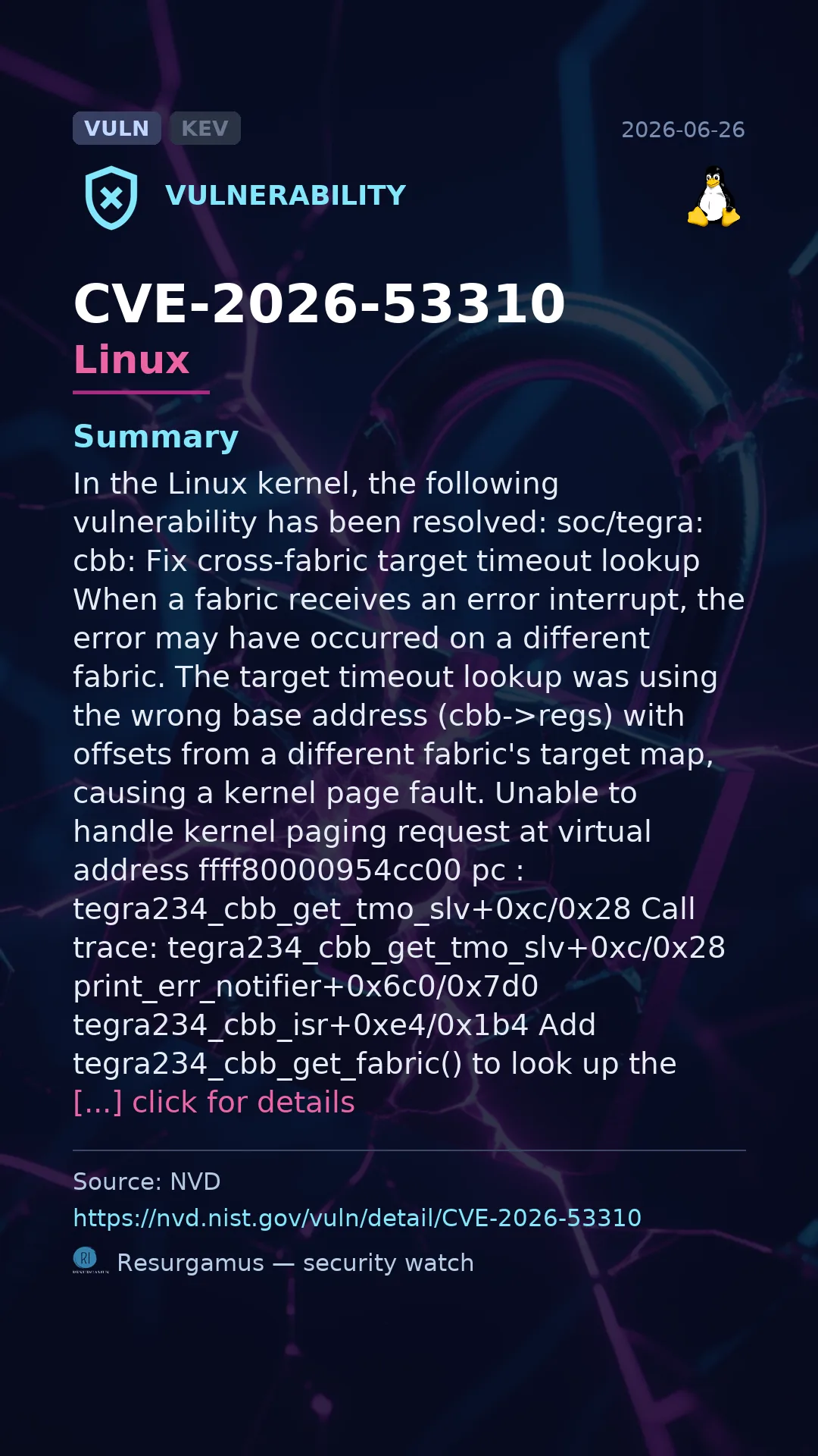 CVE-2026-53310 Linux Vulnerability