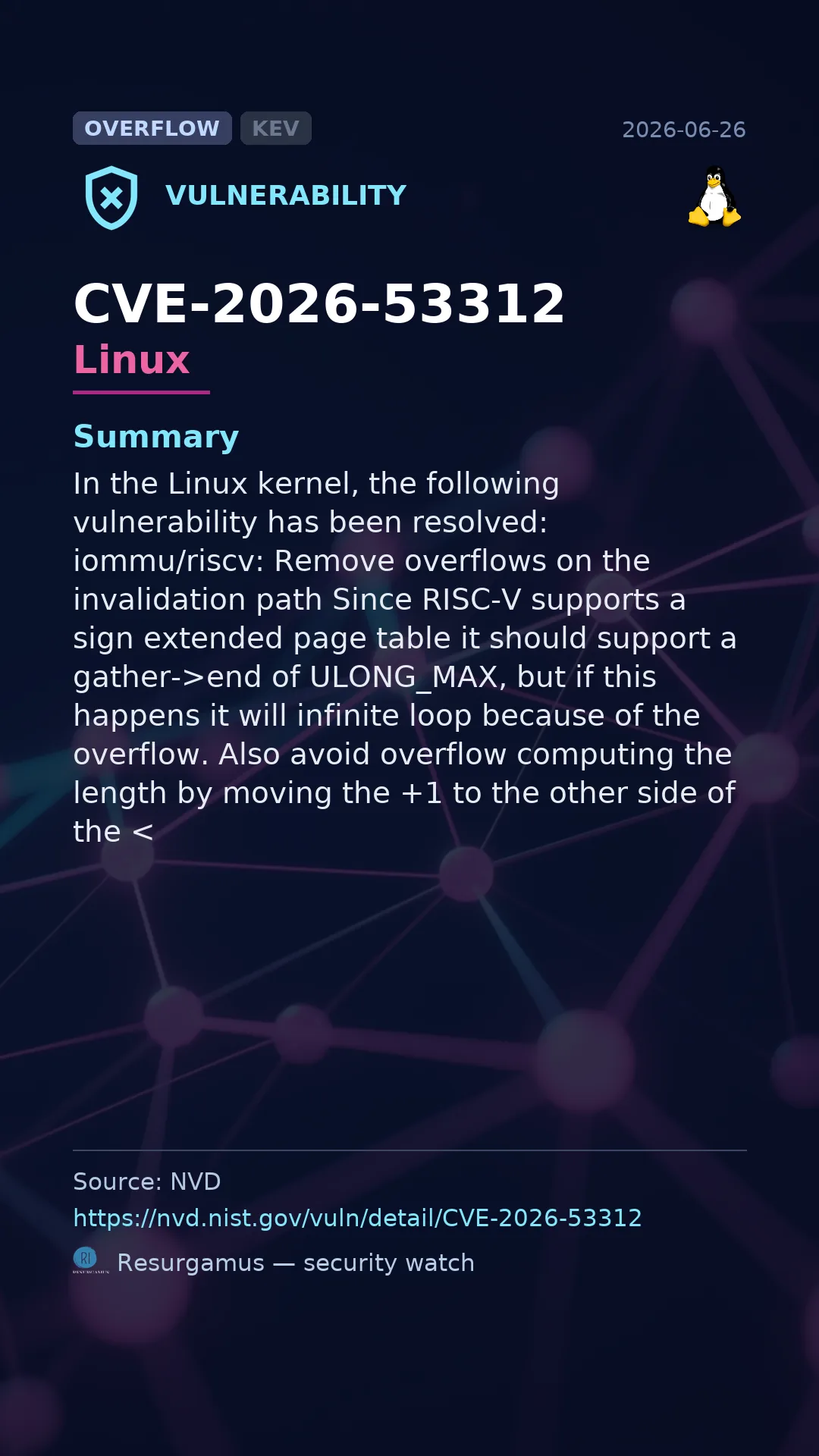 CVE-2026-53312 Linux Vulnerability